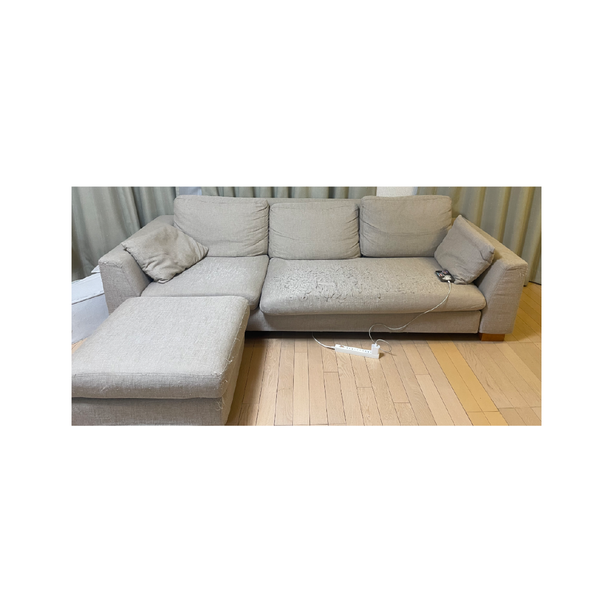 ソファ本体カバー×1、オットマン本体カバー×1、背あてクッションカバー×3、肘掛クッションカバー×2、シートクッションカバー×2、長シートクッションカバー×1 CIF0245