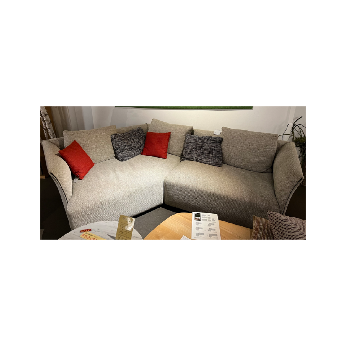 【リンク】] Vie⁺ L字型ソファ クッション、替カバー、クッション付き 1月18日から値上がりします】【L型クッションのみ（大or小）】L型背