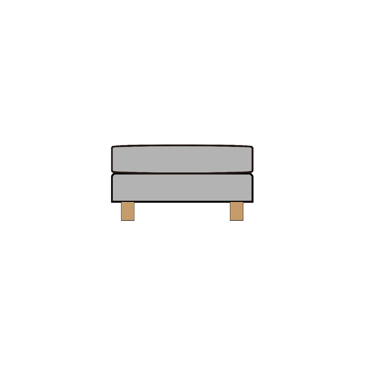 オットマン本体カバー(中仕切りファスナー付)×1 CIF0681