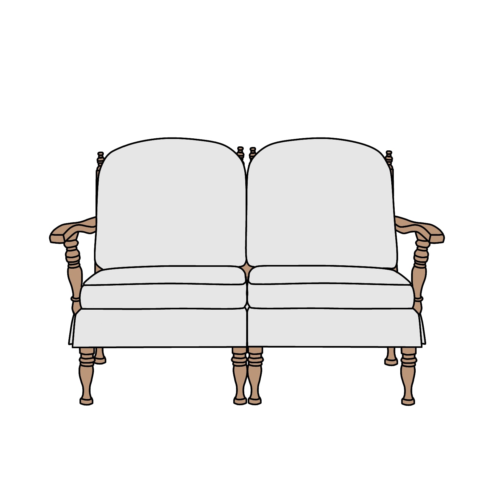 飛騨産業 穂高 リビングチェア 2P 横幅約124cm