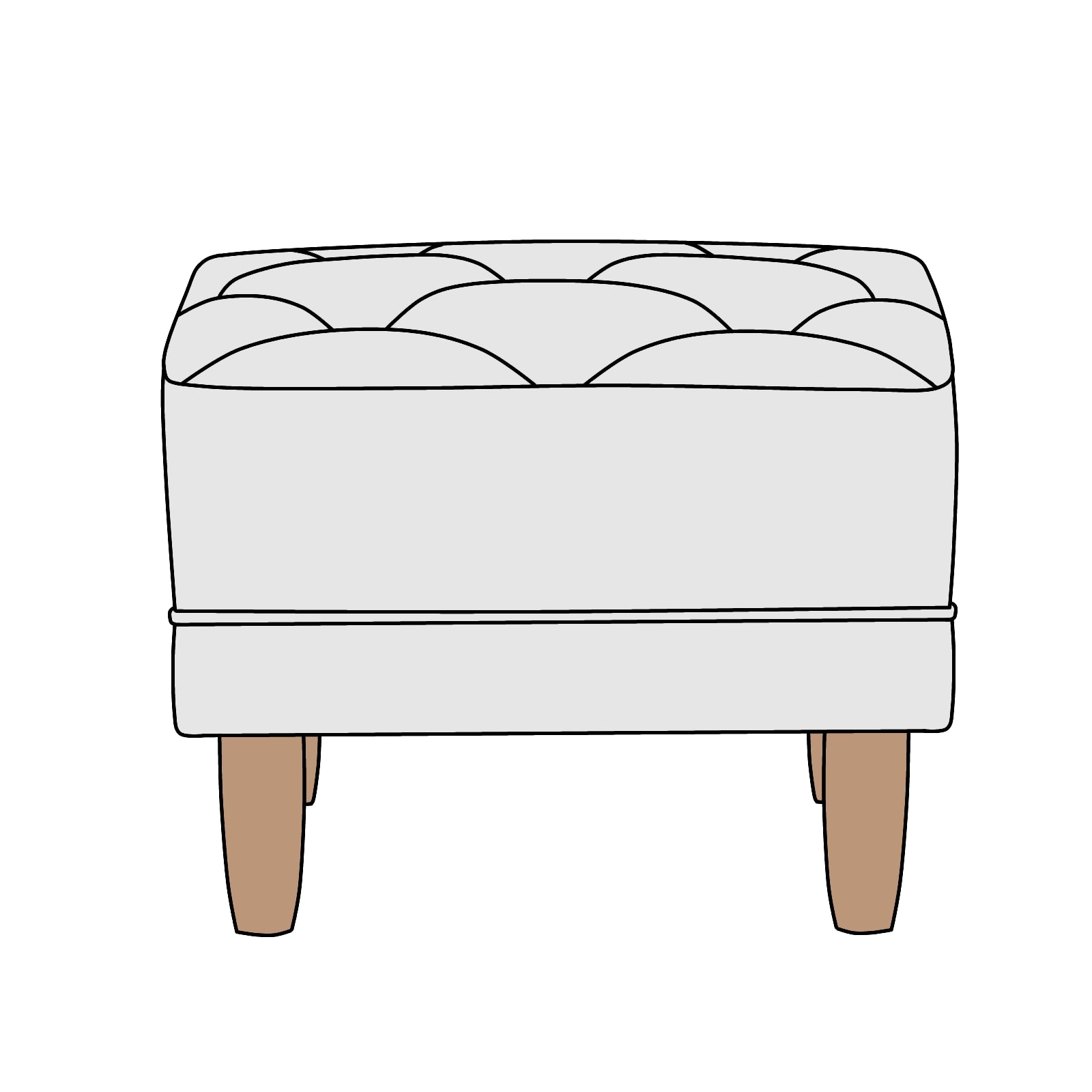 カリモク家具 カリモク60 オットマン 横幅約45cm