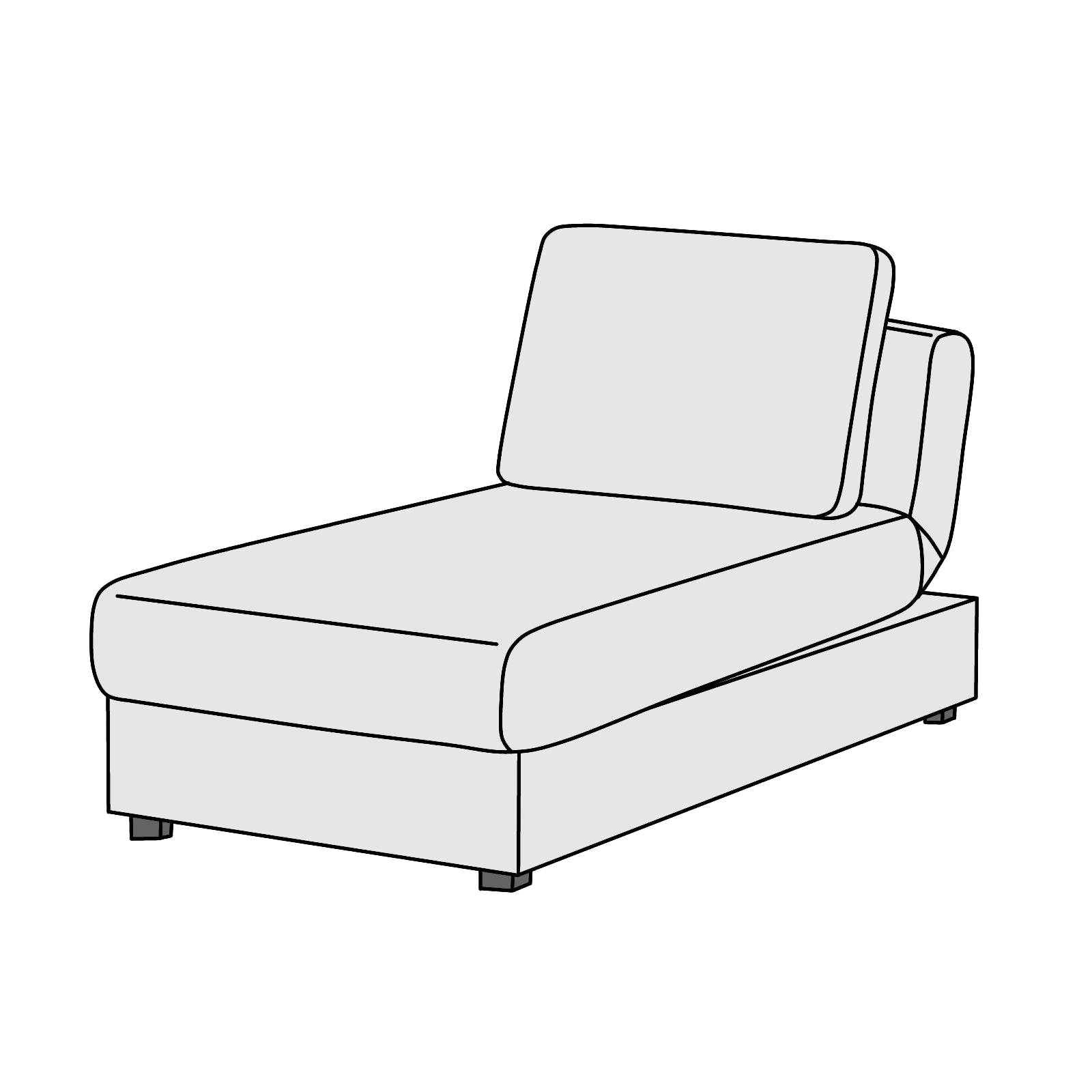 大塚家具 パズル アームレスカウチ 横幅約75cm