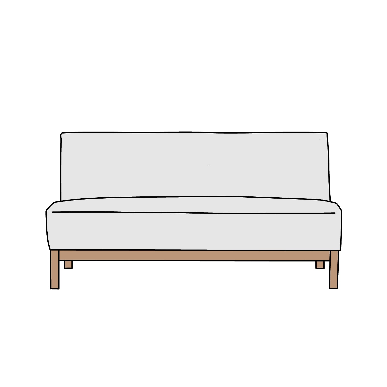 ACTUS(アクタス)POTHOS(ポトス)アームレスソファ 2人掛 横幅約140㎝