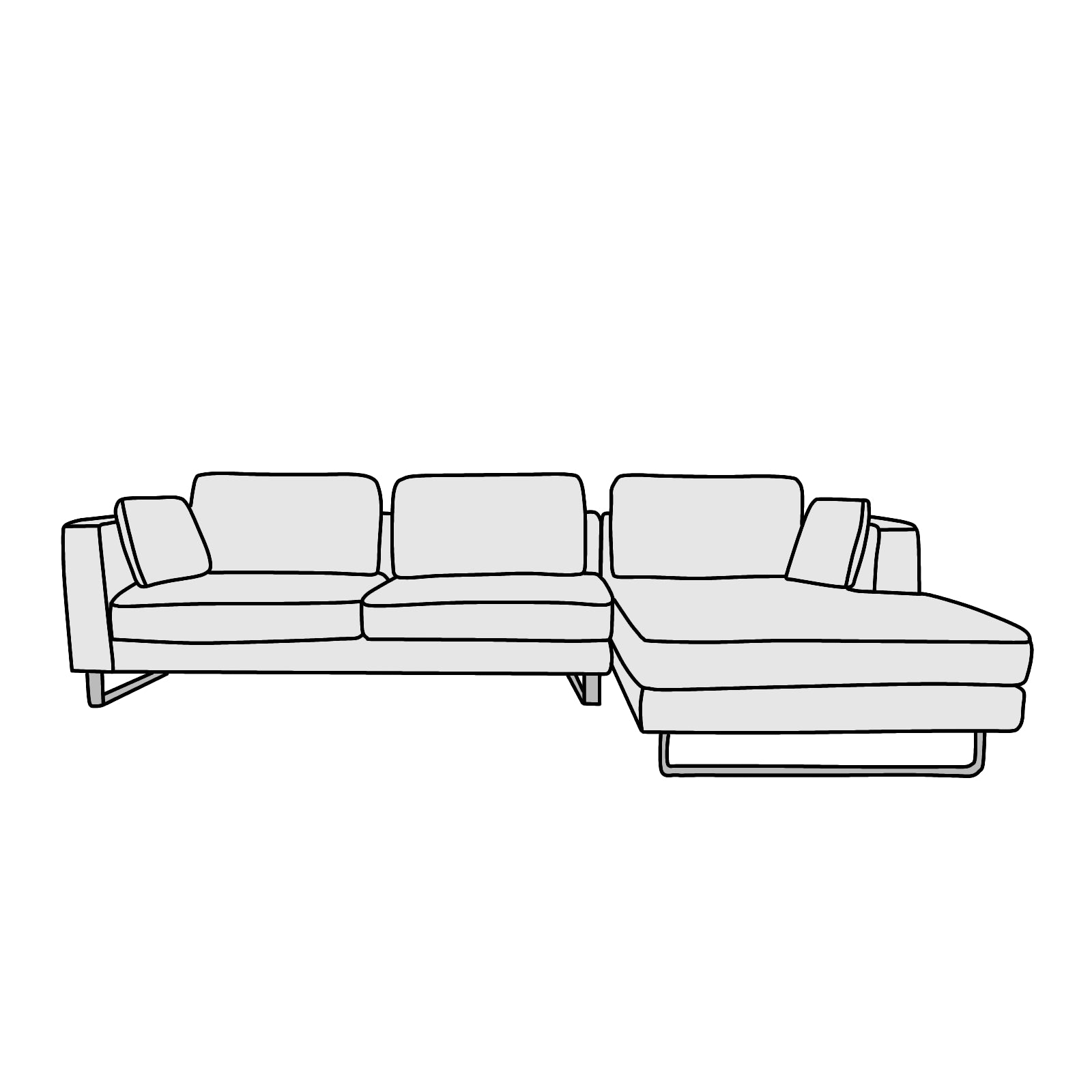 ARMONIA(アルモニア)FRESTO(フレスト)カウチソファ(左カウチ)横幅約270cm