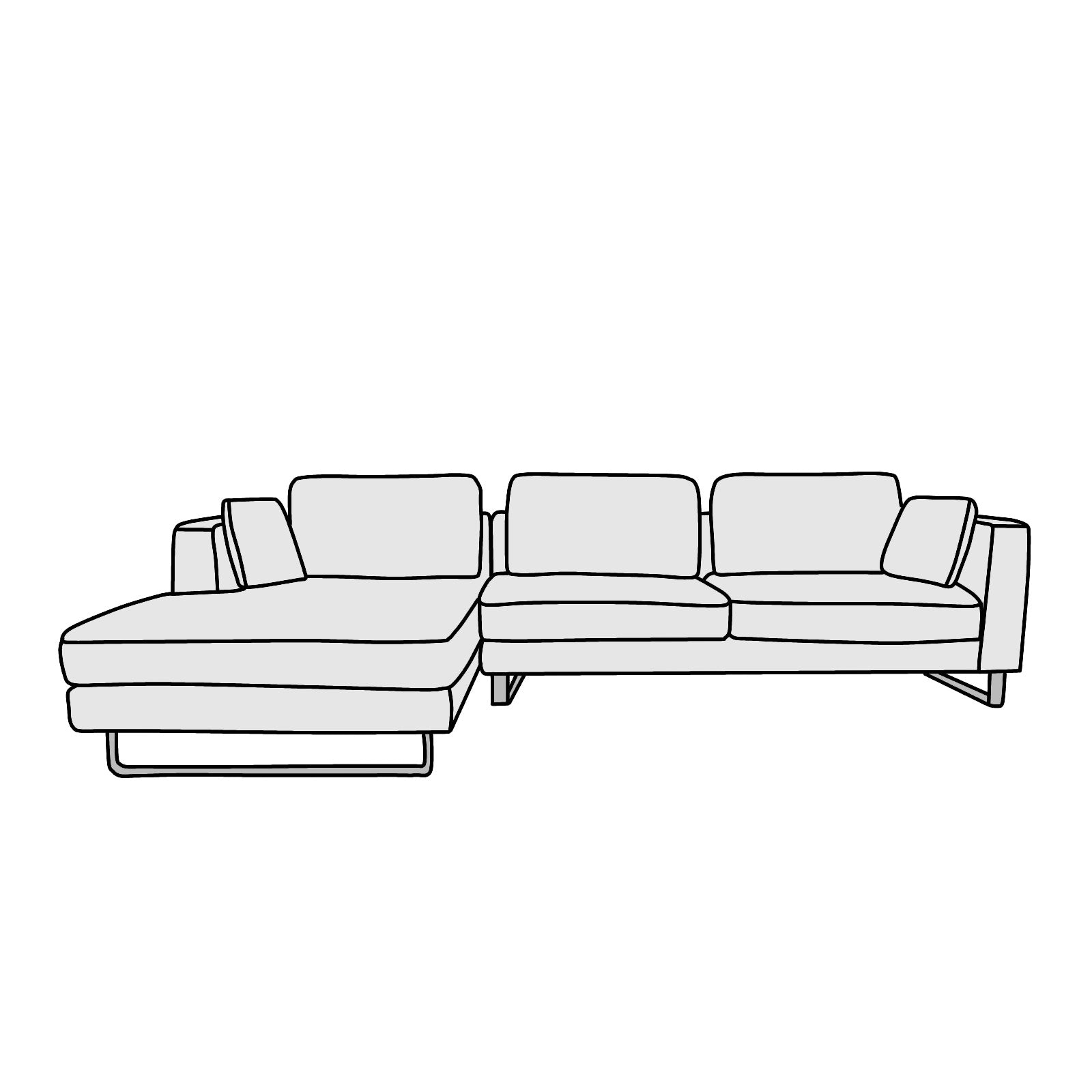 ARMONIA(アルモニア)FRESTO(フレスト)カウチソファ(右カウチ)横幅約270cm