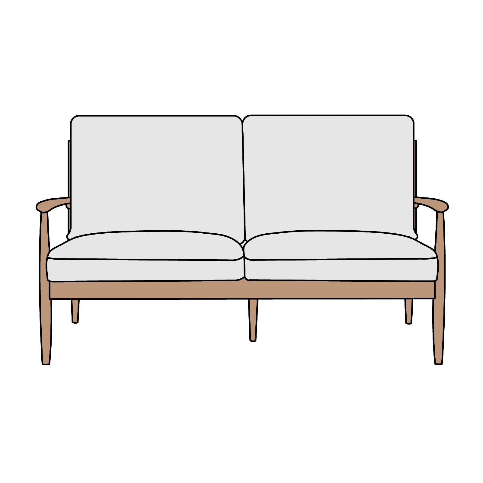 朝日木材加工(ASAHIWOOD)EDDA 2P Sofa 横幅約157cm
