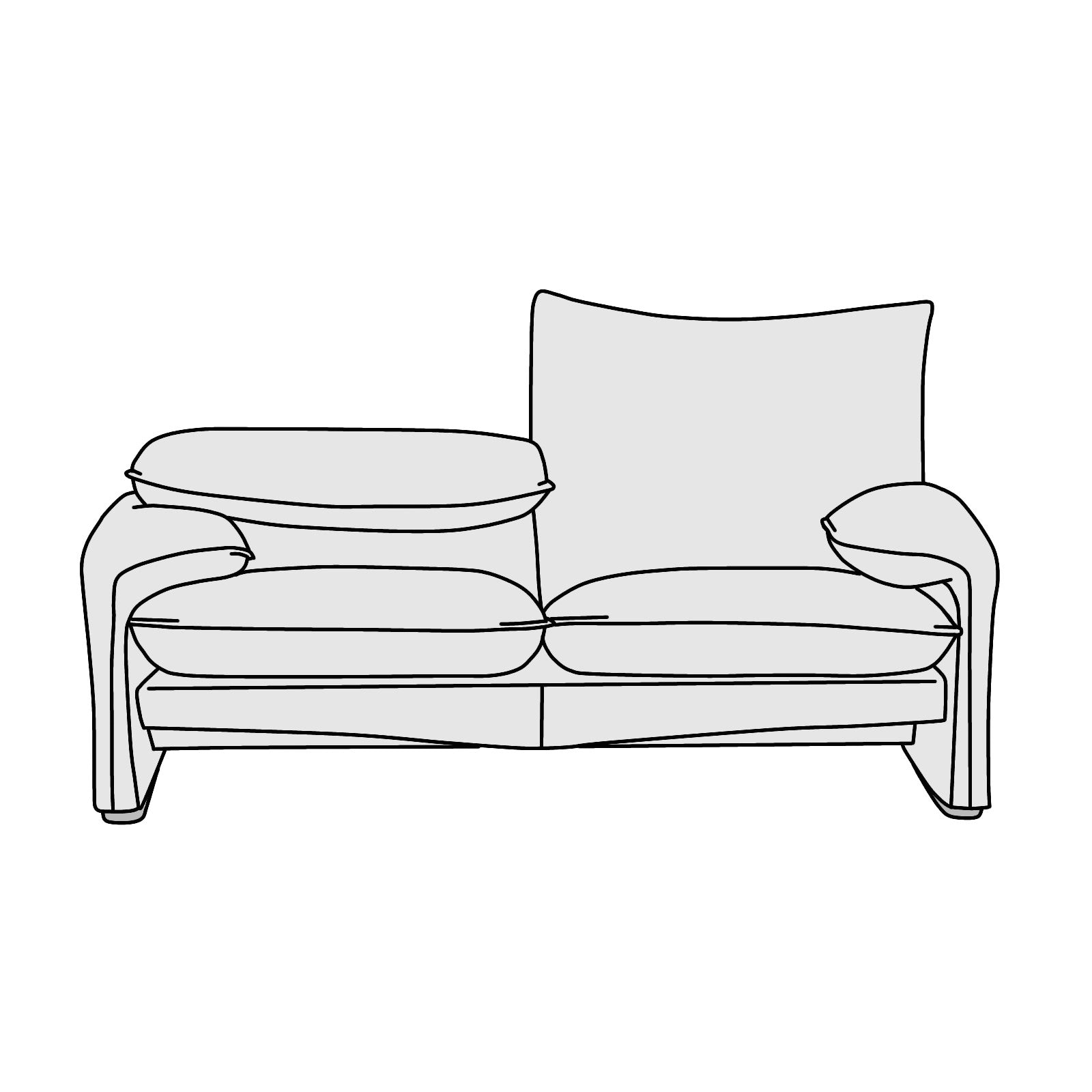 Cassina (カッシーナ) MARALUNGA(マラルンガ)ソファ 2人掛 横幅約162cm