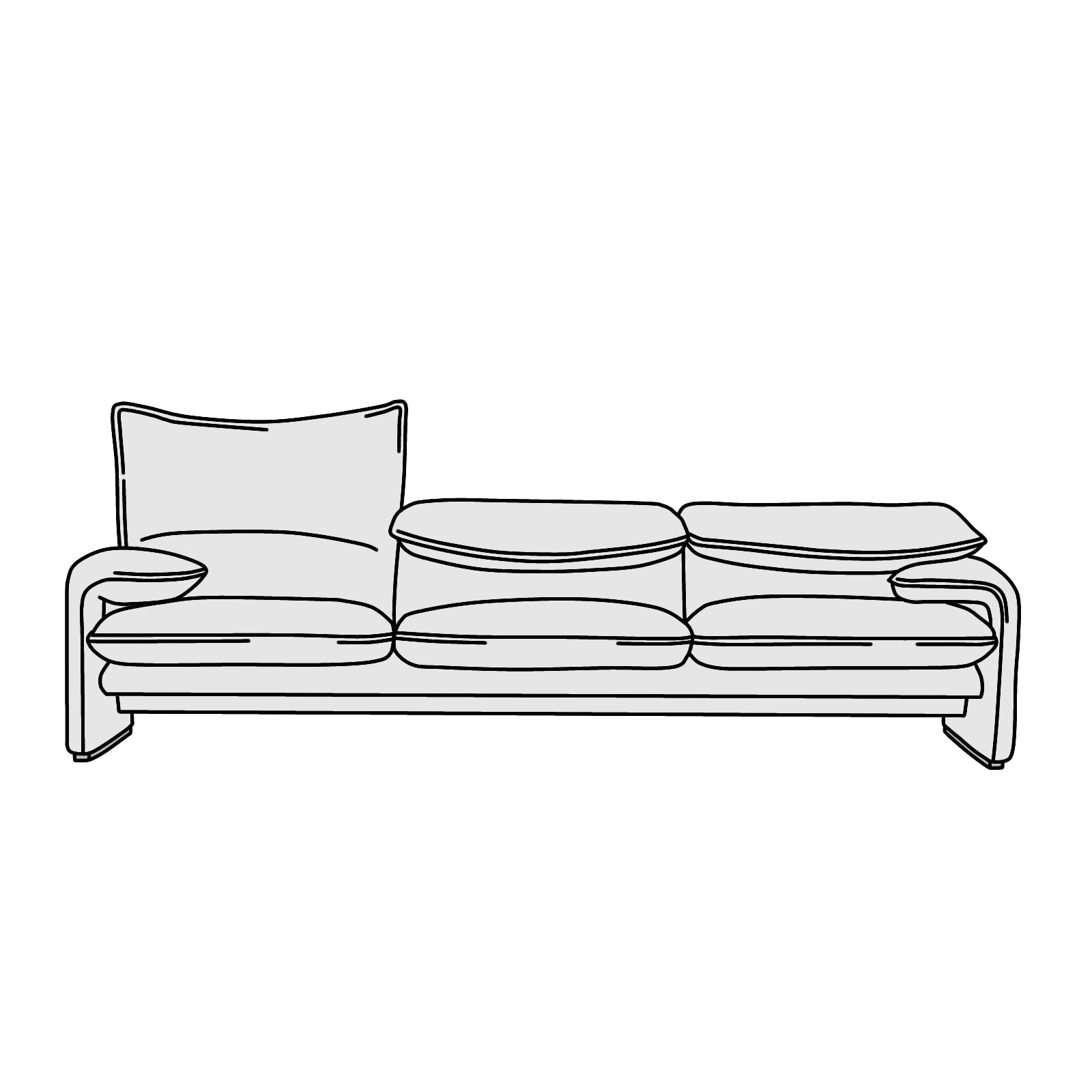Cassina (カッシーナ) MARALUNGA(マラルンガ)ソファ 3人掛 横幅約235cm