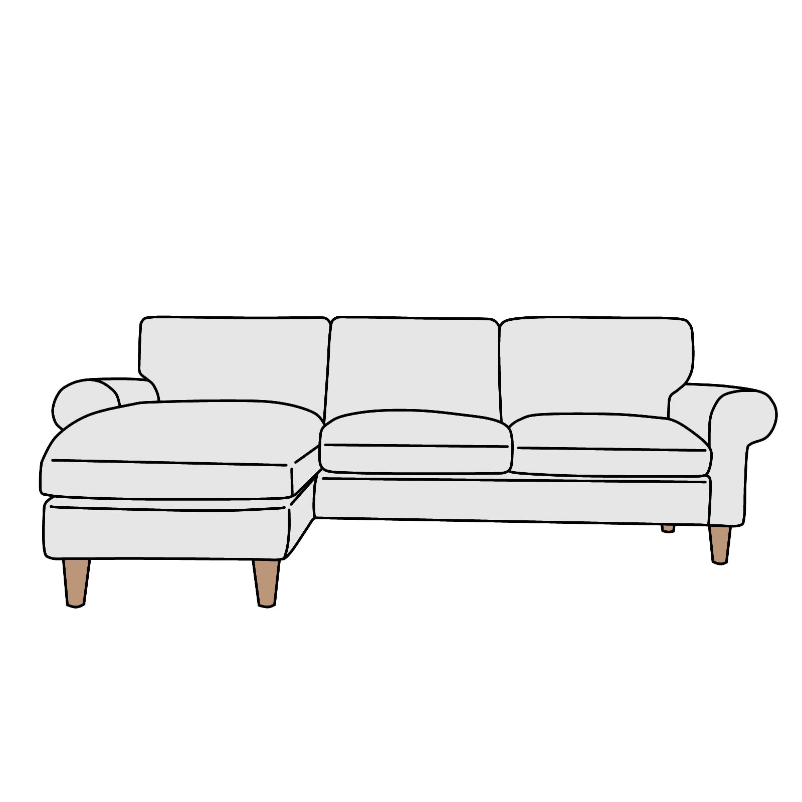 IKEA(イケア)EKTORP(エークトルプ)肘付2人掛+寝椅子A 横幅約252cm