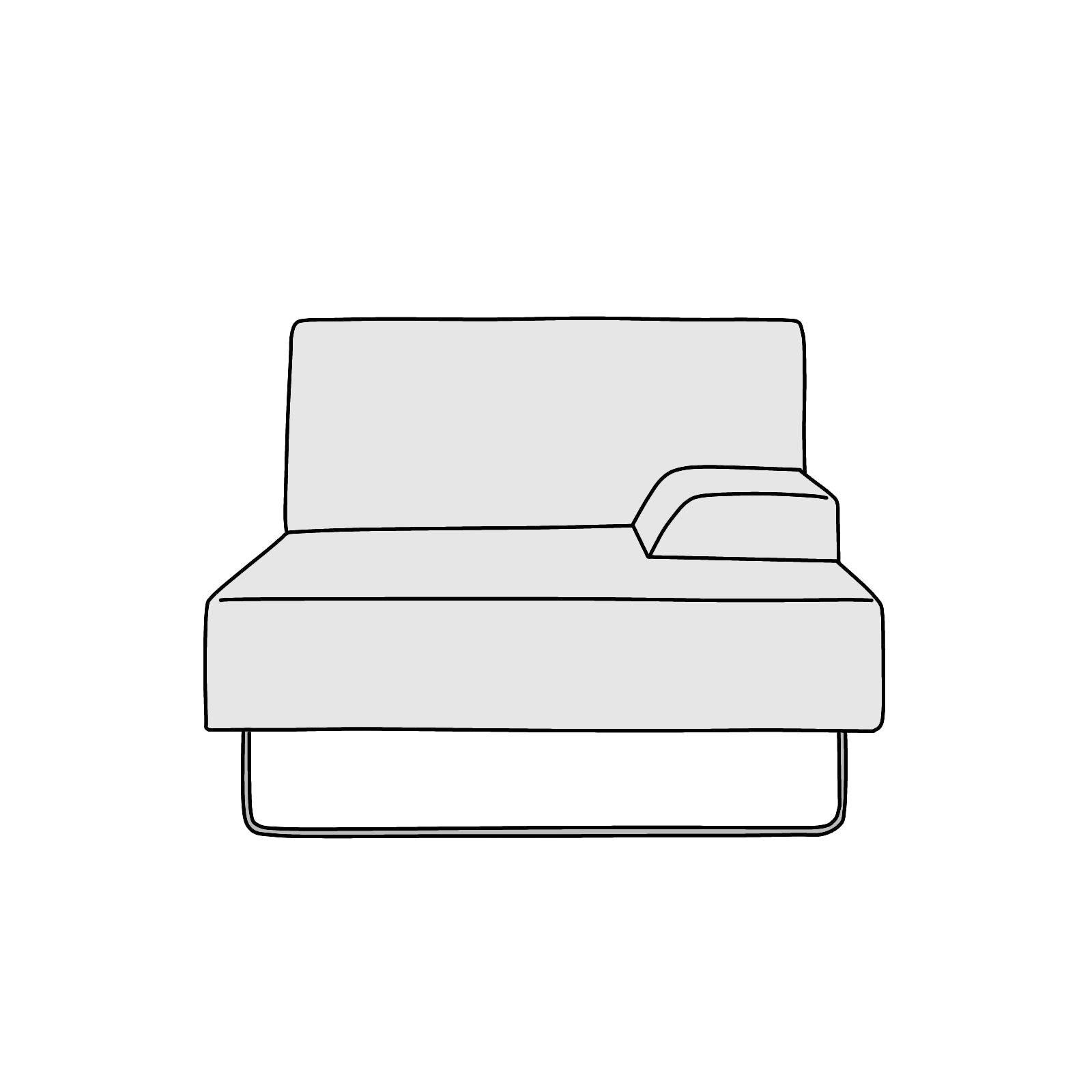 FLANNEL SOFA(フランネルソファ)SIESTA(シエスタ)1人掛けロング(LEFT-TYPE)横幅約90cm