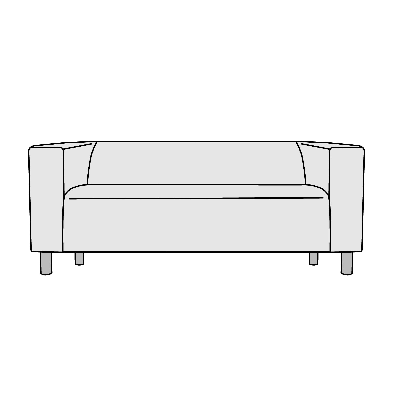 IKEA（イケア）KLIPPAN（クリッパン）肘付2人掛 横幅約180cm