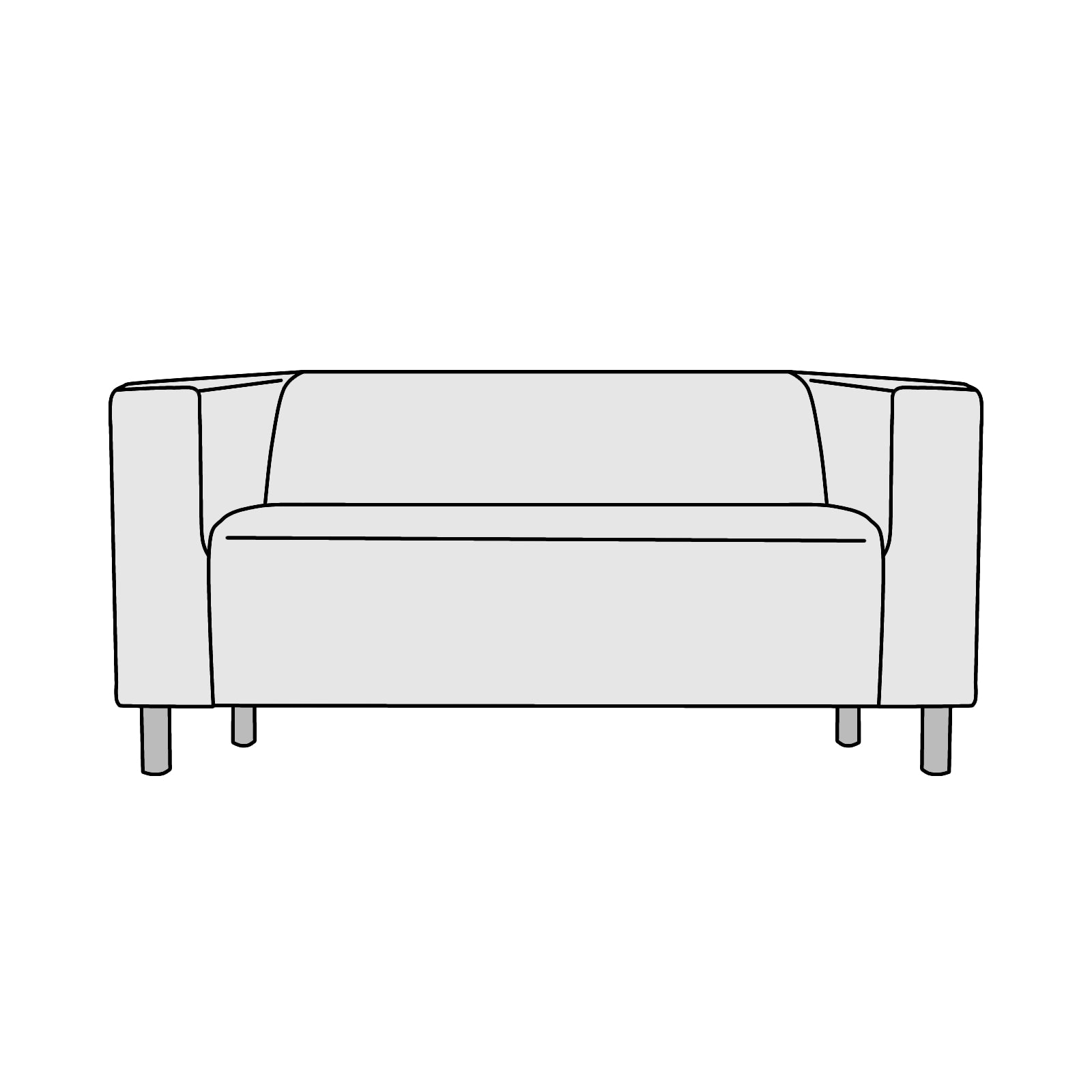 IKEA(イケア)KLIPPAN(クリッパン)肘付2人掛コンパクト 横幅約138cm