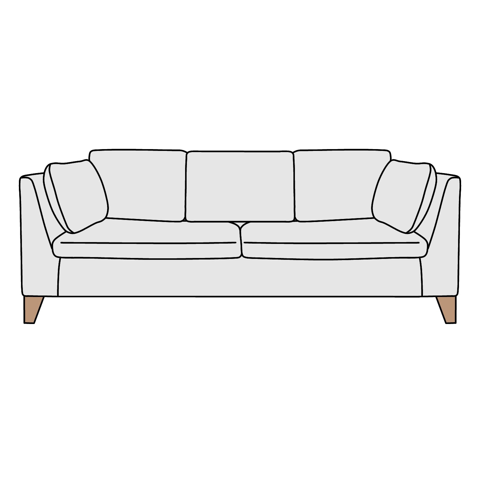 IKEA(イケア)STOCKHOLM(ストックホルム)肘付3人掛 横幅約211cm