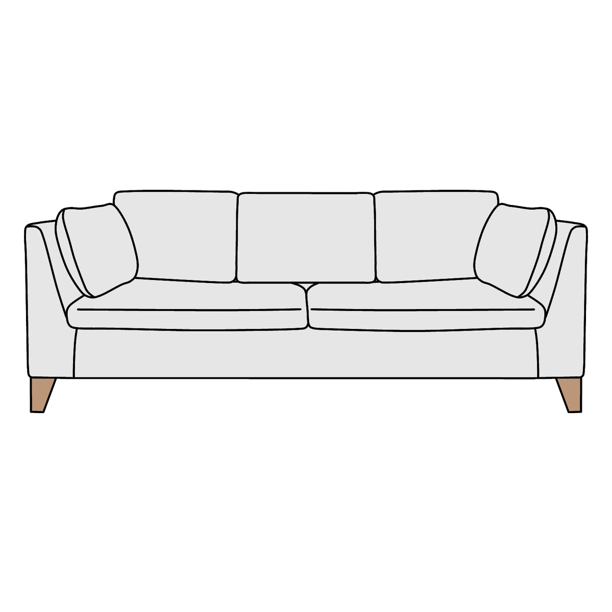 IKEA（イケア）STOCKHOLM（ストックホルム）肘付3人掛 横幅約211cm