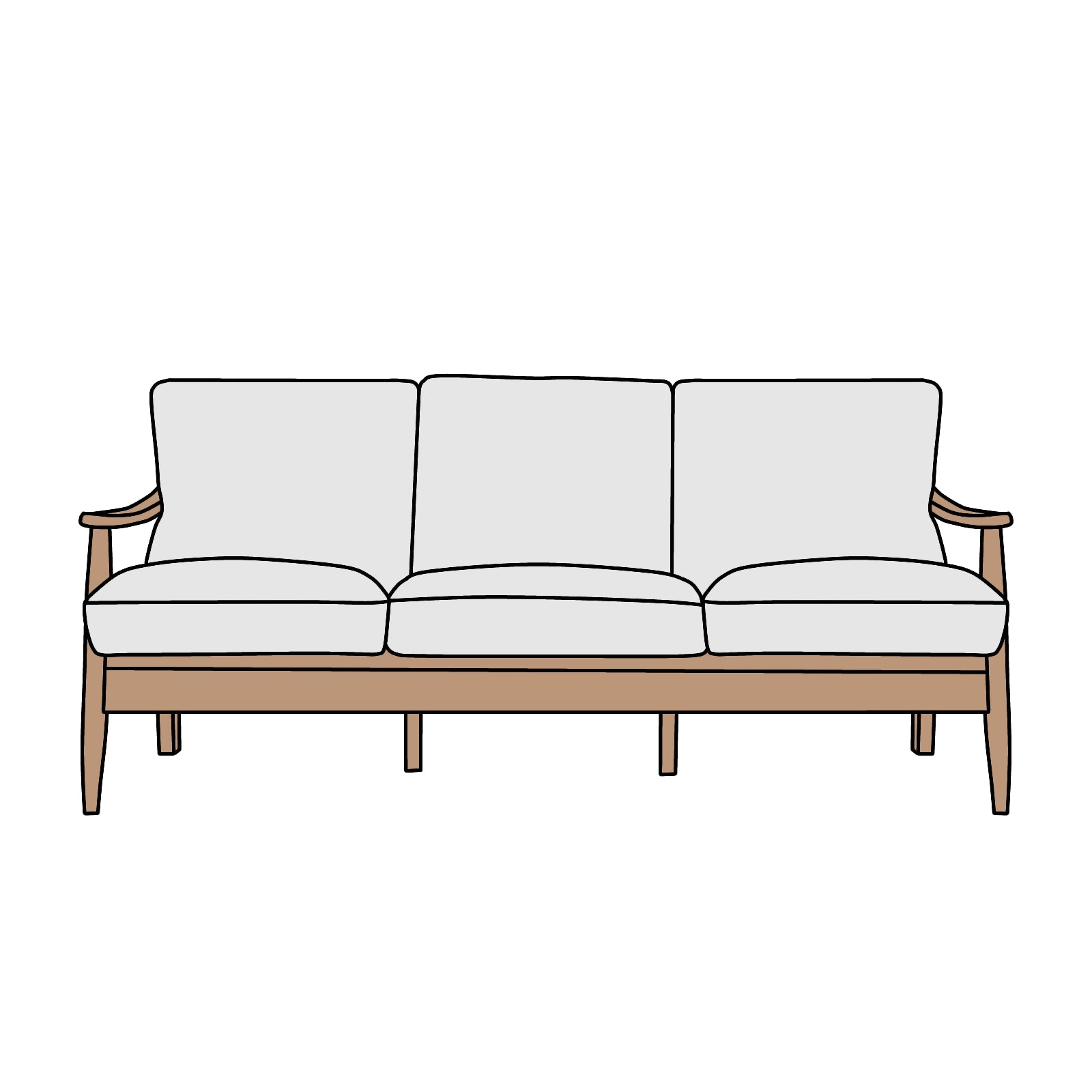 KEYUCA(ケユカ)Tabby Sofa(タビ ー ソファ)3.0P 横幅約175cm