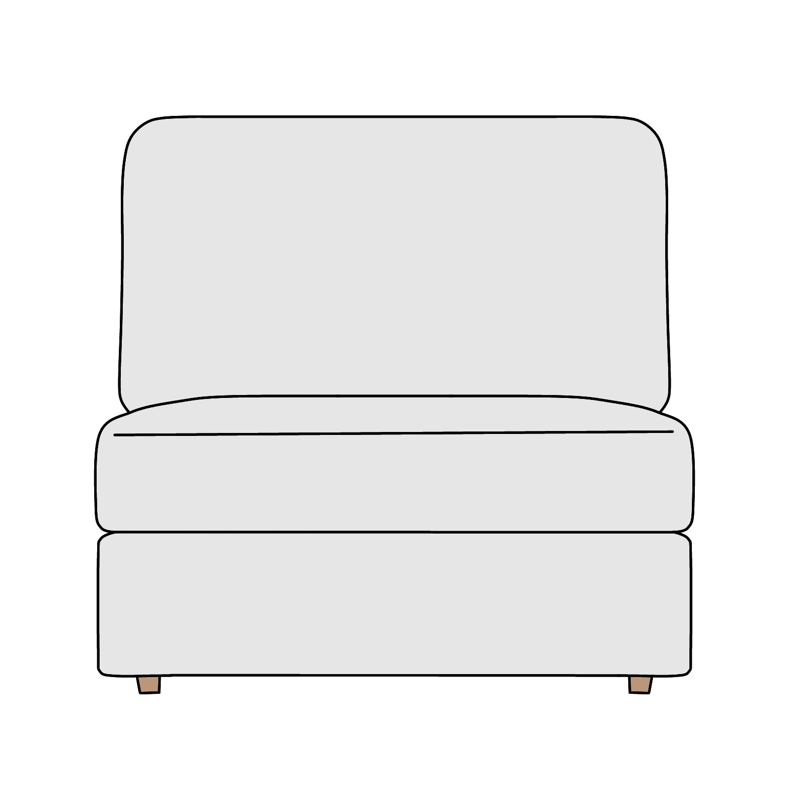 IKEA(イケア)KIVIK(シーヴィク)肘無1人掛 横幅約90cm