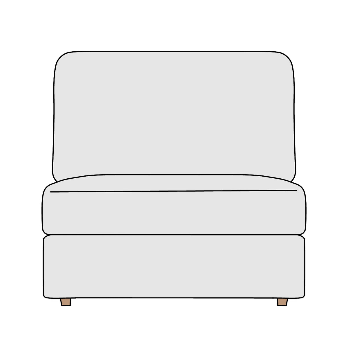 IKEA（イケア）KIVIK（シーヴィク）肘無1人掛 横幅約90cm