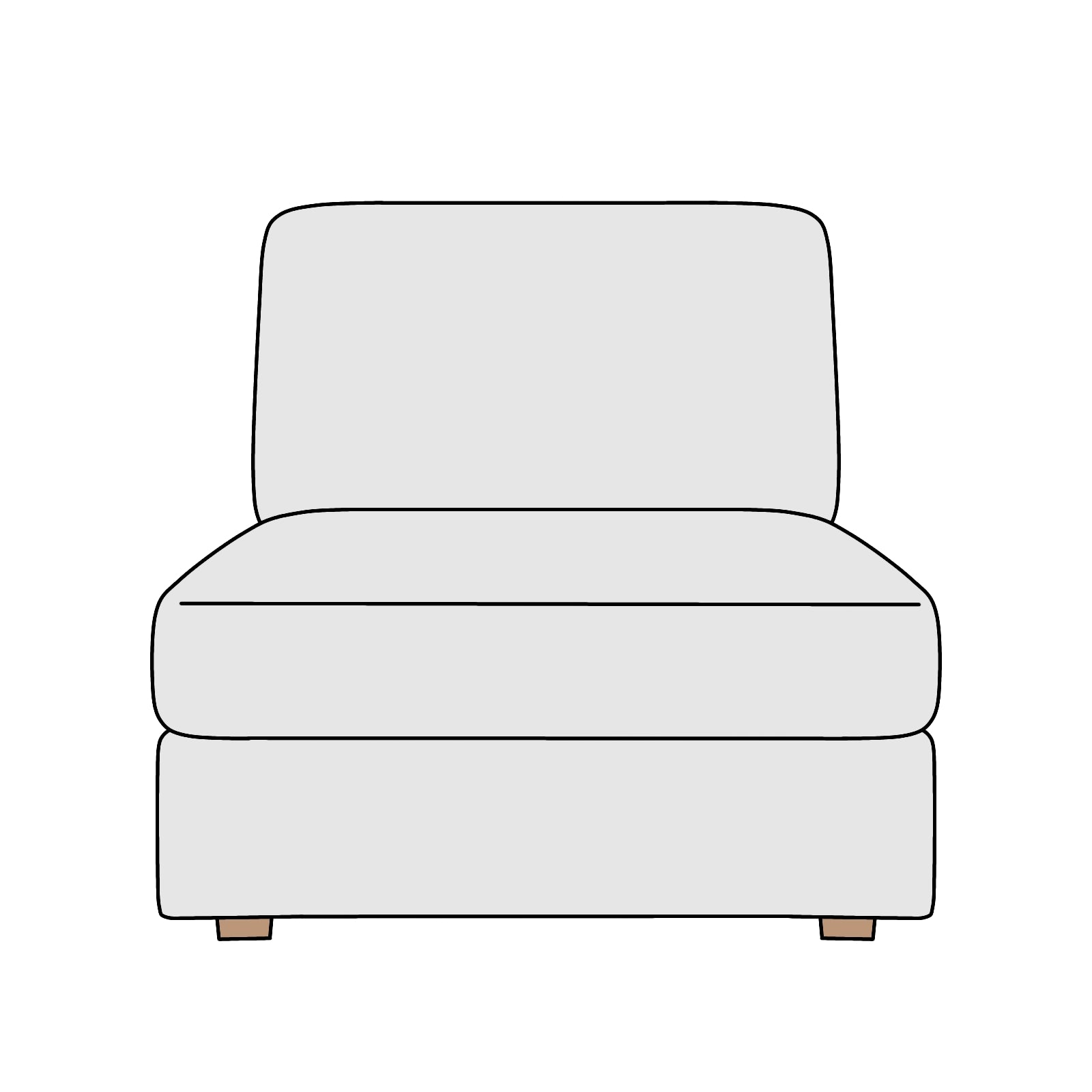 IKEA(イケア)KIVIK(シーヴィク)肘無寝椅子1人掛 横幅約90cm