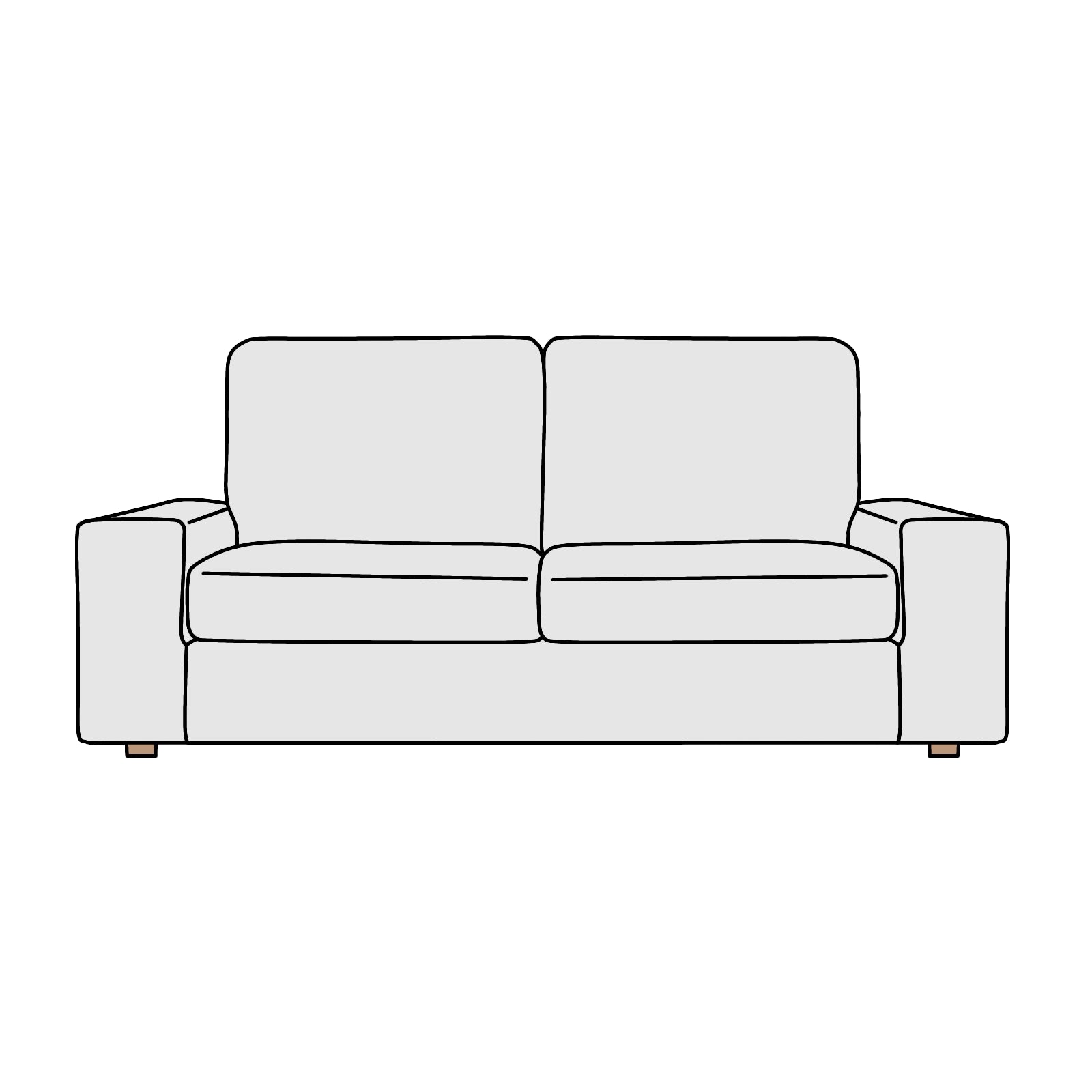 IKEA(イケア)KIVIK(シーヴィク)肘付2人掛コンパクト 横幅約143cm