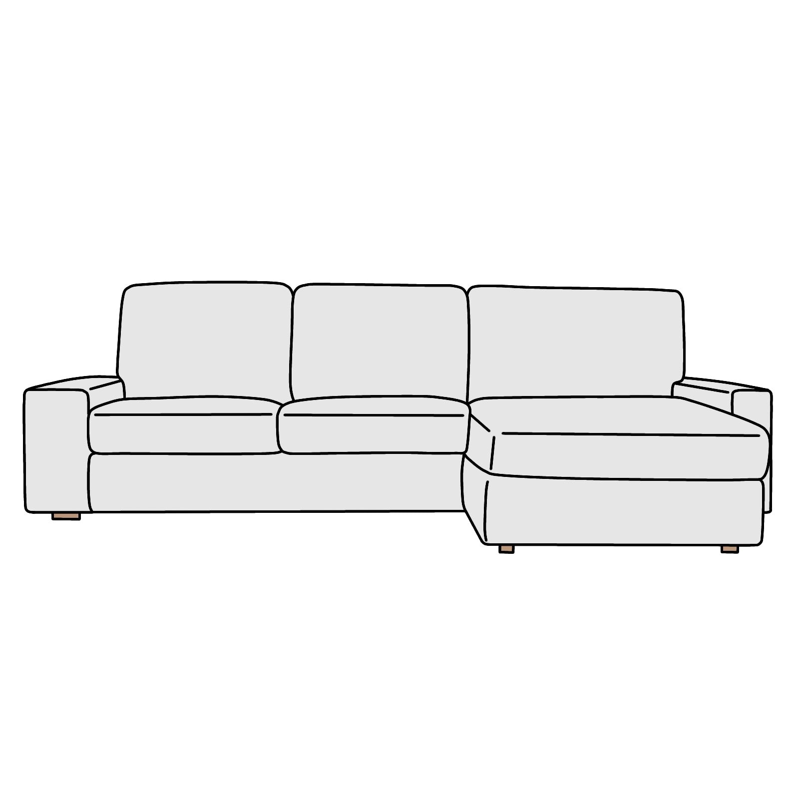 IKEA(イケア)KIVIK(シーヴィク)肘付2人掛+寝椅子B 横幅約280cm