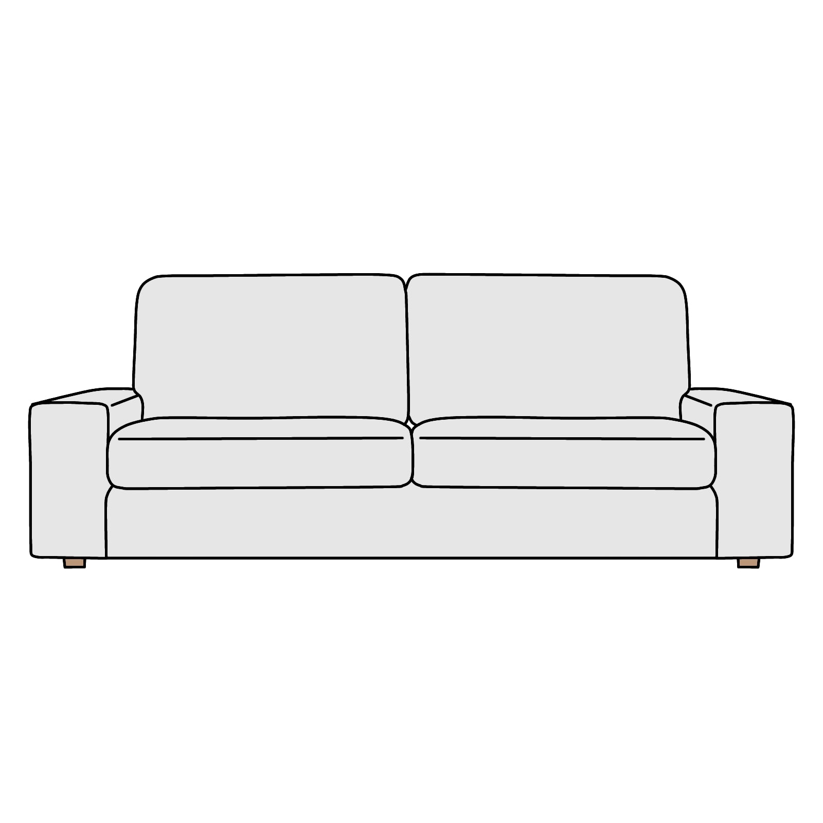 IKEA(イケア)KIVIK(シーヴィク)肘付3人掛 横幅約228cm