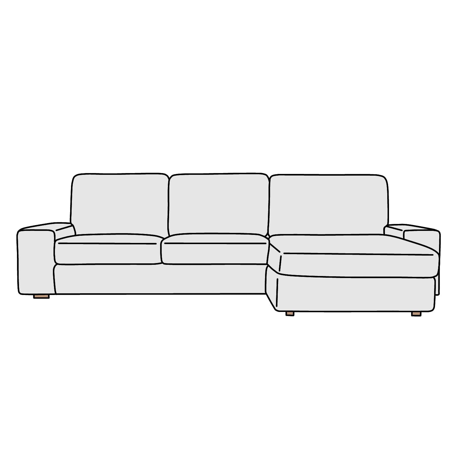 IKEA(イケア)KIVIK(シーヴィク)肘付3人掛+寝椅子B 横幅約318cm