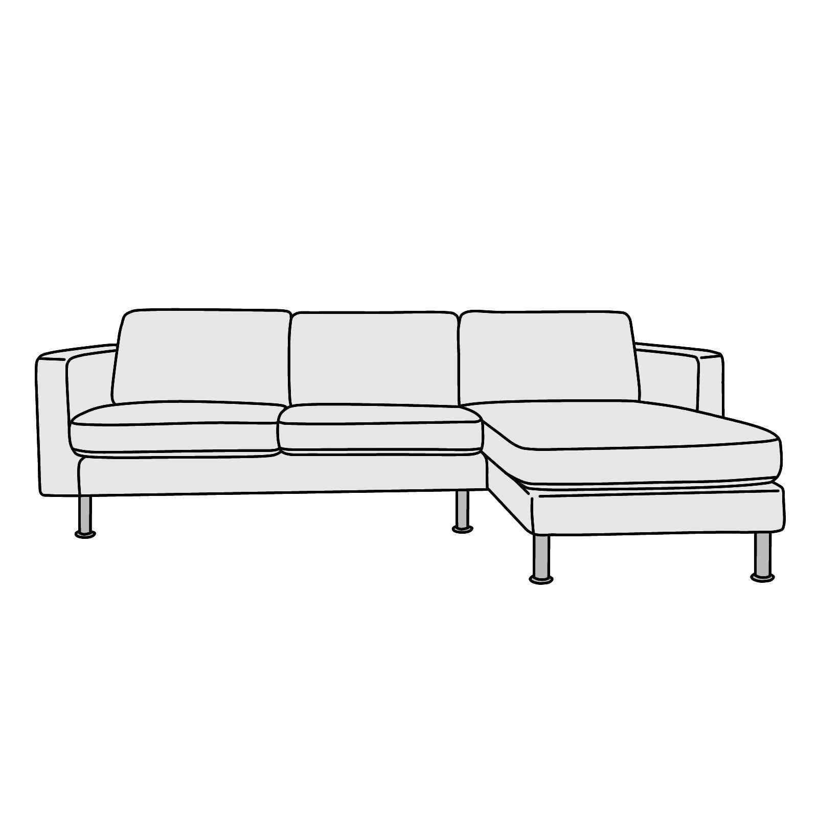 IKEA(イケア)LANDSKRONA(ランズクローナ)肘付2人掛+寝椅子B 横幅約240cm
