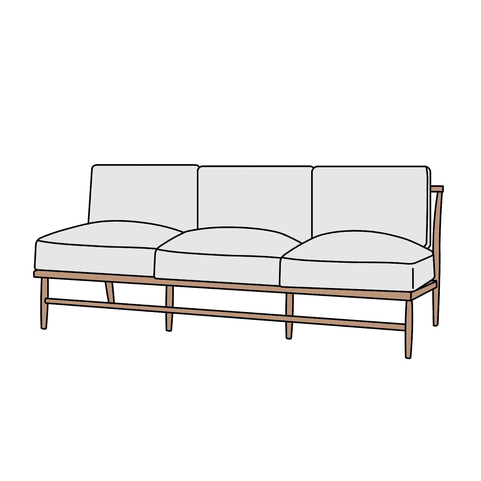 MOMO NATURAL(モモナチュラル)CLOUD SOFA(クラウド ソファ)3P 横幅約183cm