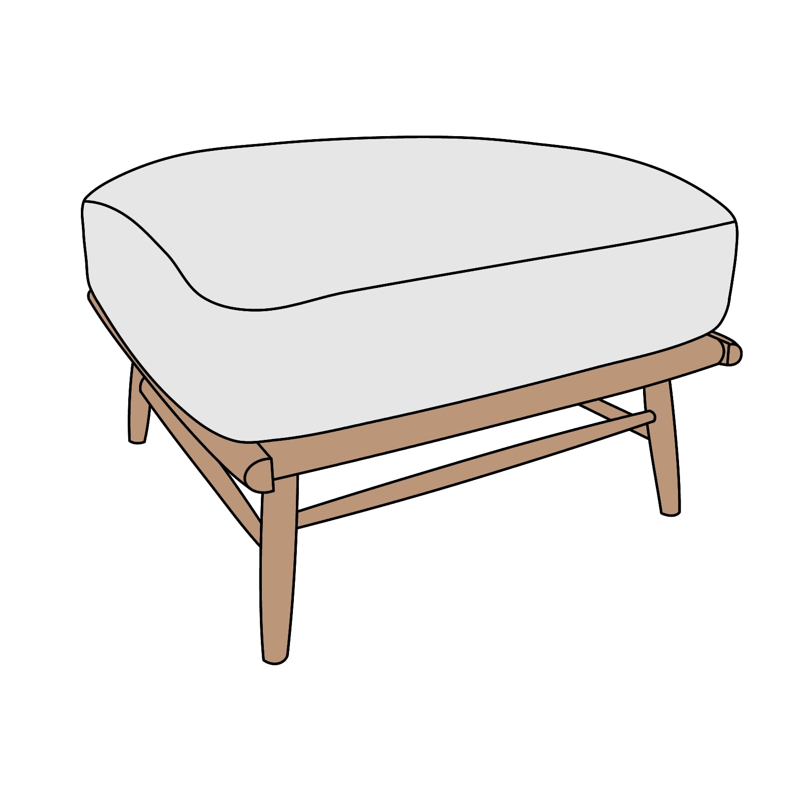 MOMO NATURAL(モモナチュラル)CLOUD SOFA(クラウド ソファ)OTTOMAN(オットマン)横幅約70cm