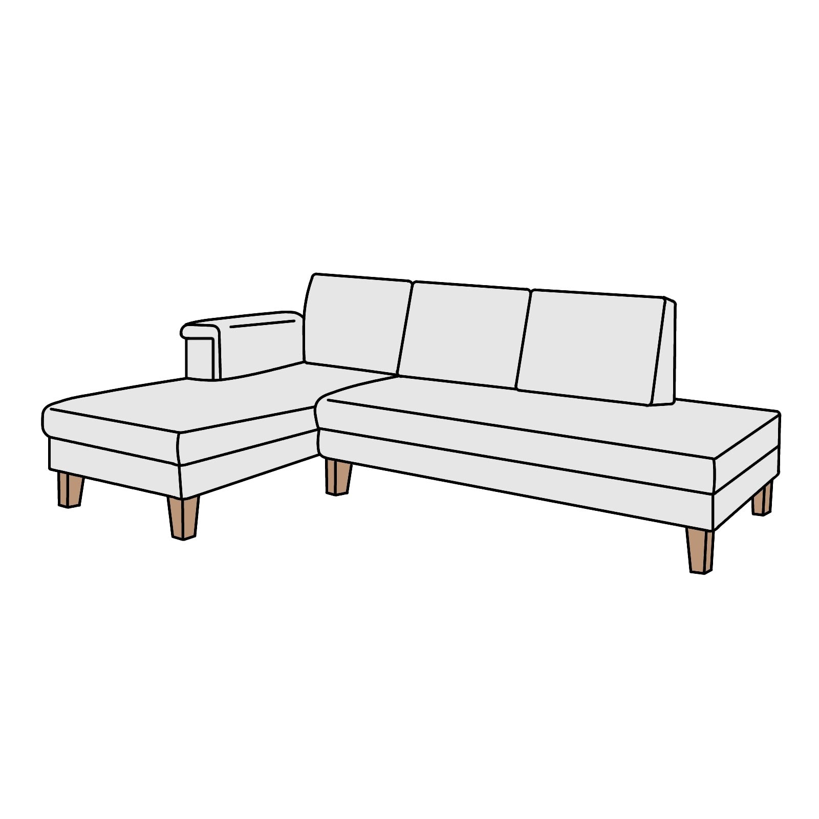 MUKU工房 ローラン 右カウチ 横幅約238cm