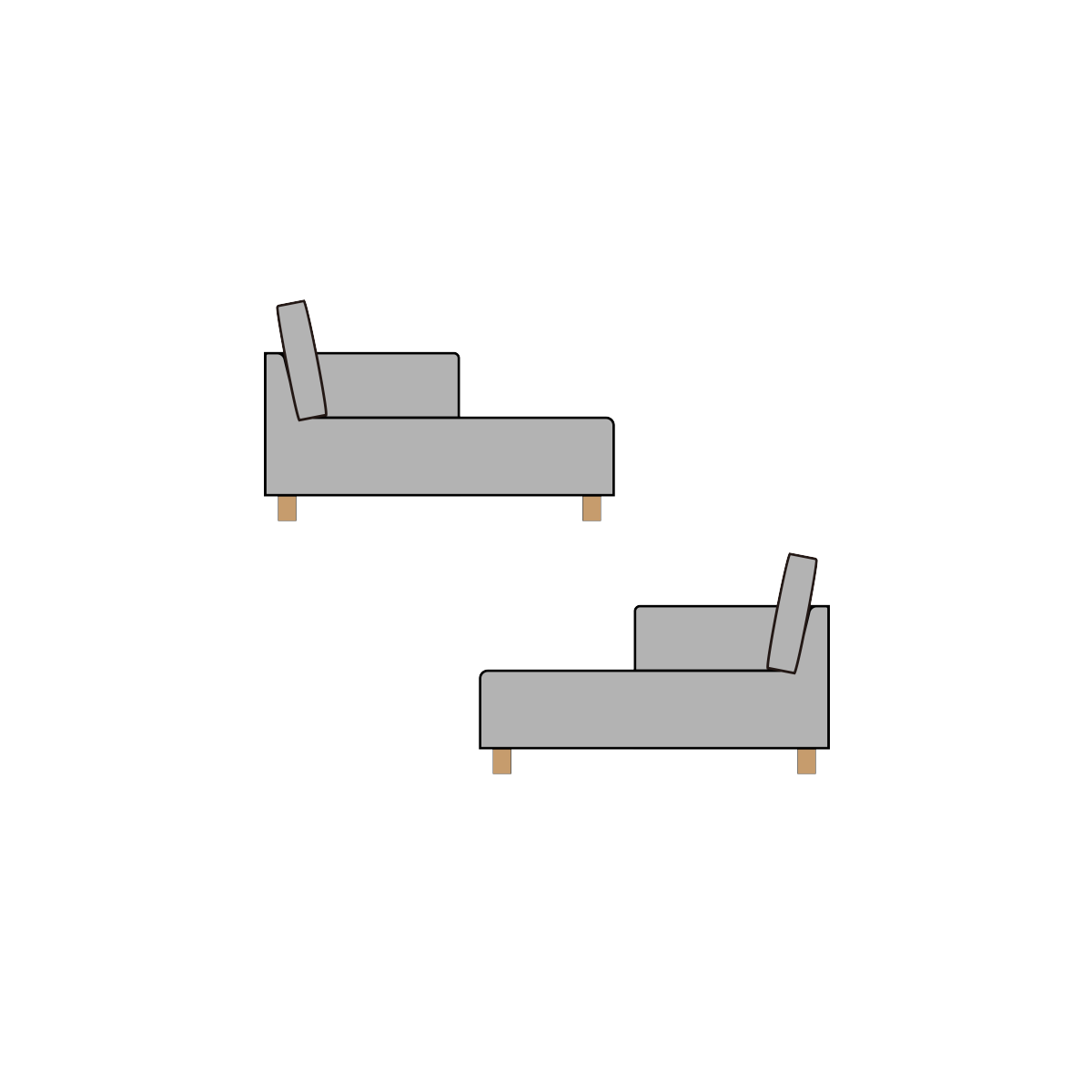 肘付寝椅子ユニット 本体+背あてクッション×1 NH1M1C00
