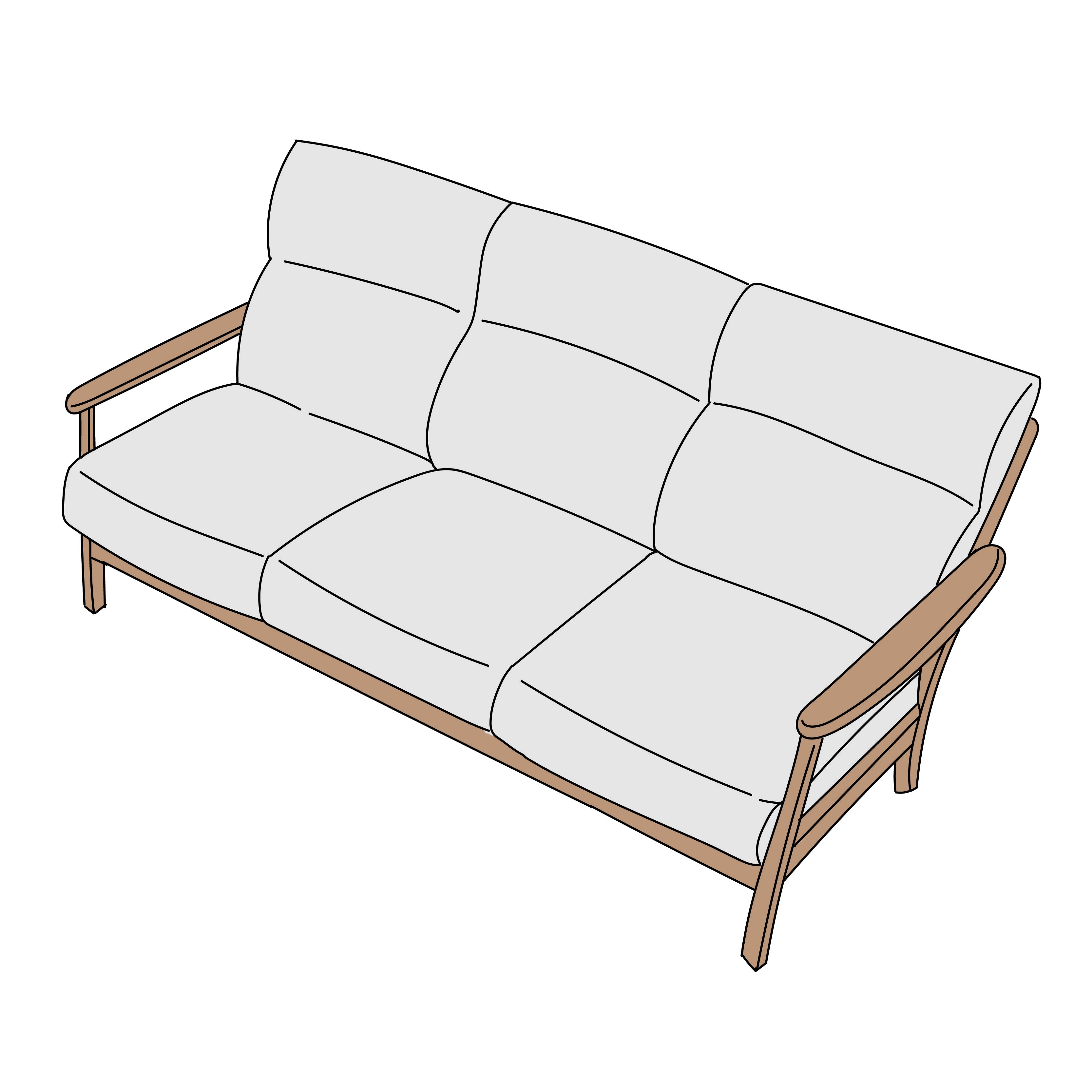 NITORI(ニトリ)ヒル 3人掛 横幅約184cm