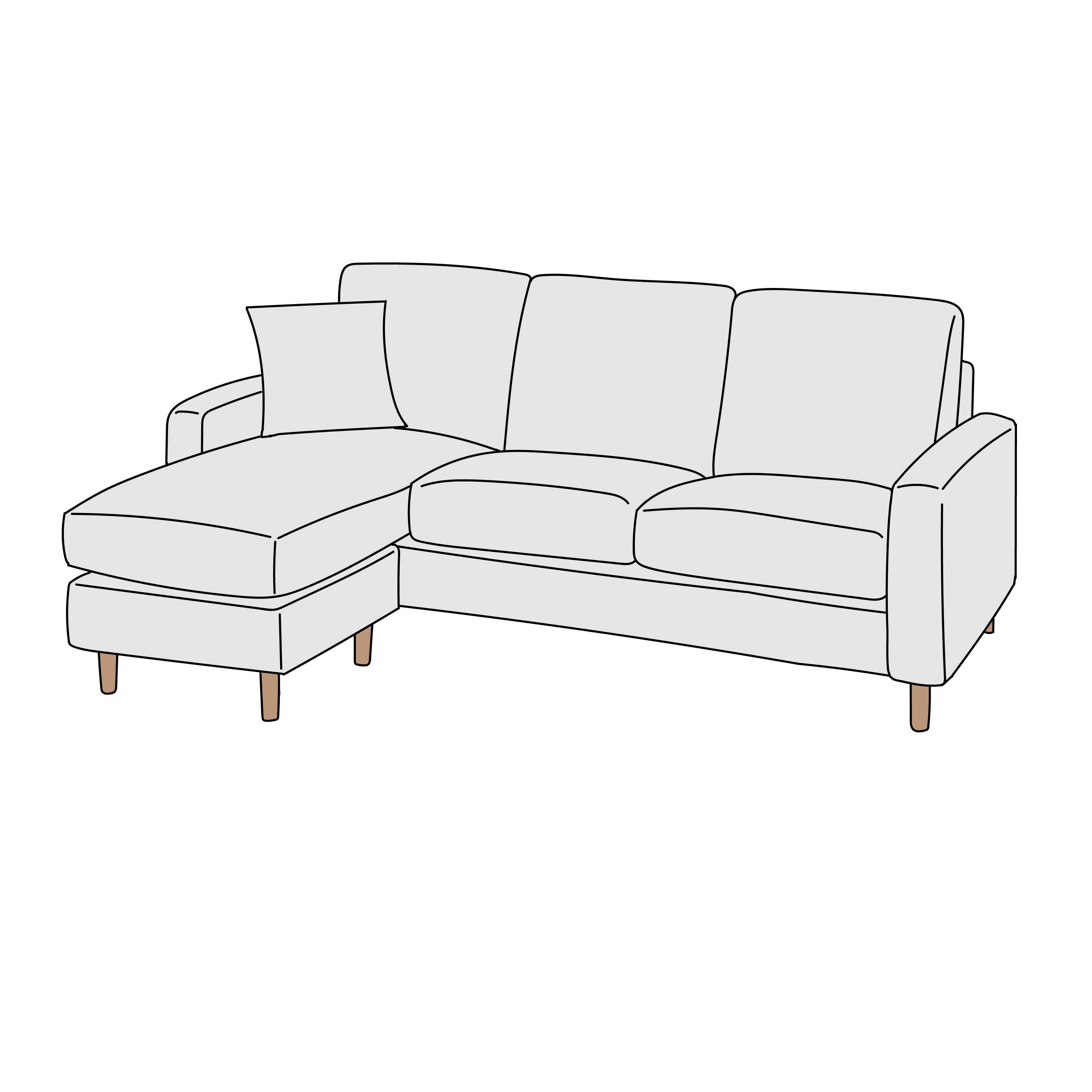 NITORI(ニトリ)CS02(旧CA2) カウチソファ 右カウチ 横幅約187cm