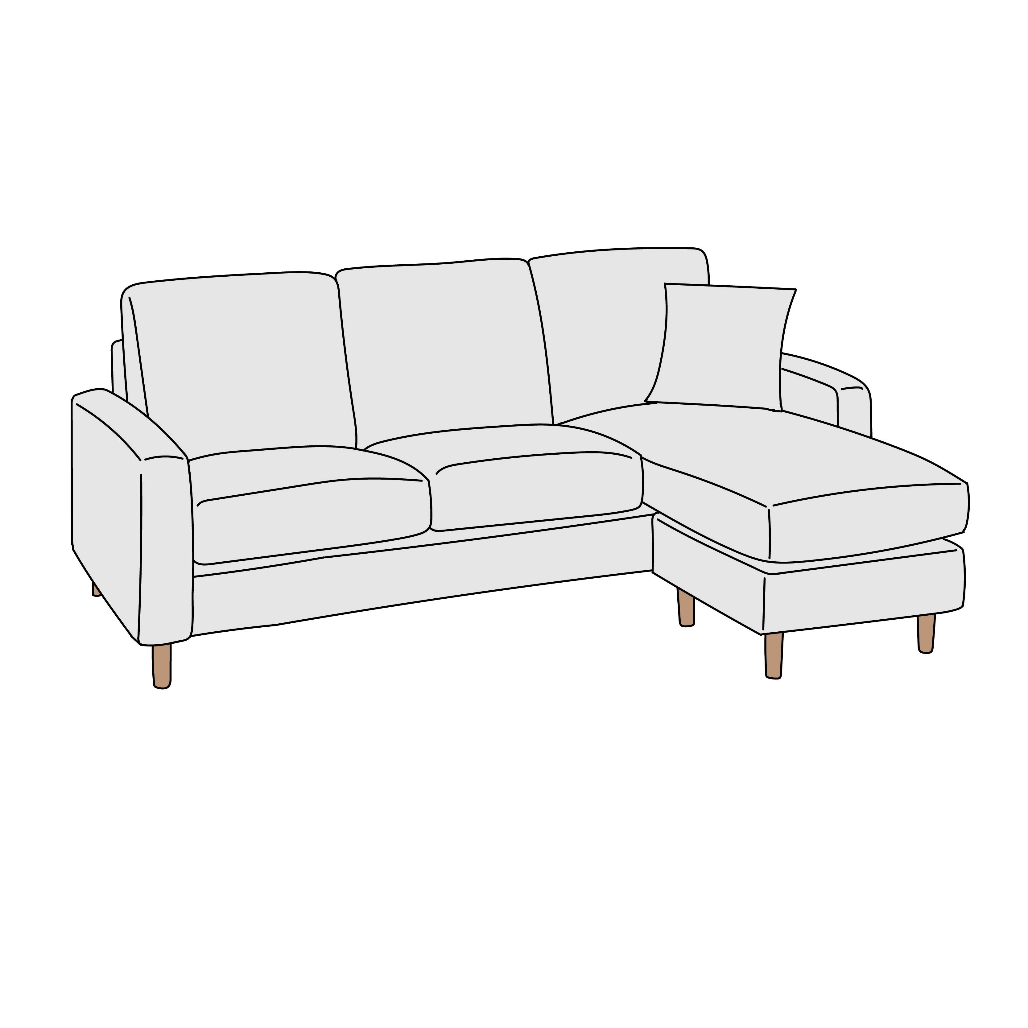 NITORI(ニトリ)CS02(旧CA2) カウチソファ 左カウチ 横幅約187cm