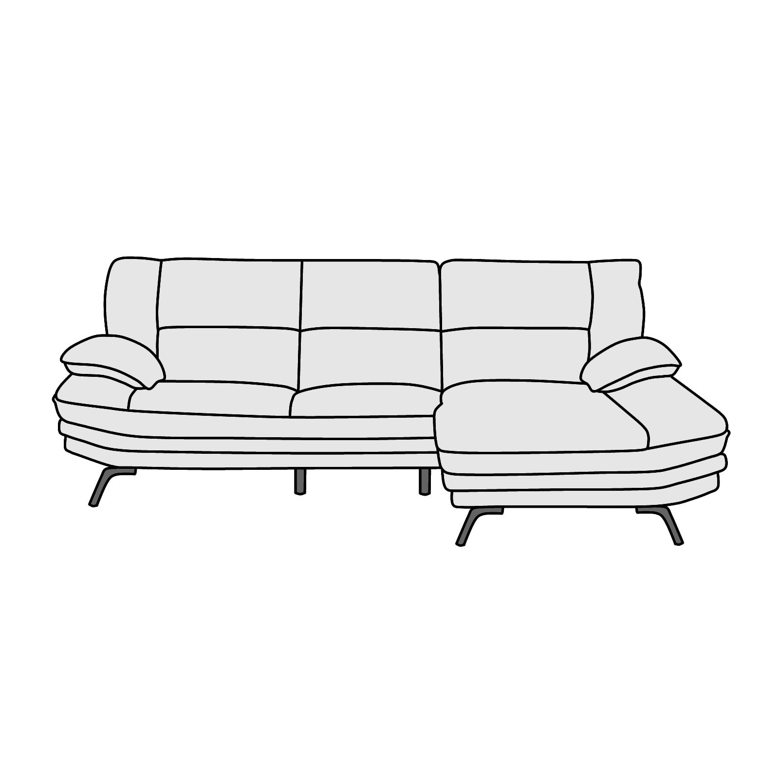 NITORI(ニトリ)コーナーソファ ロゾKD LC 左カウチ 横幅約240cm