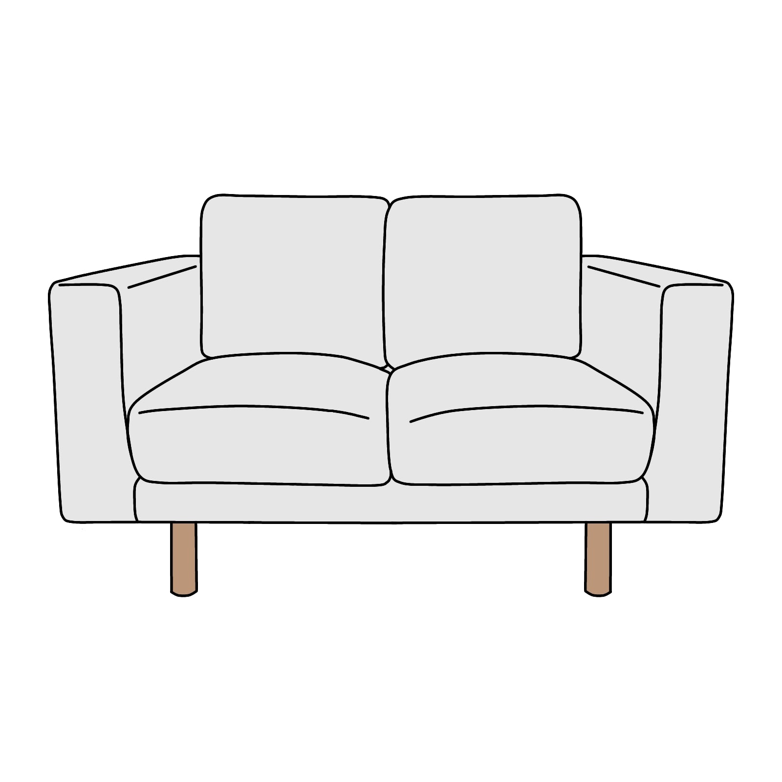 IKEA(イケア)NORSBORG(ノルスボリ)肘付2人掛コンパクト 横幅約133cm