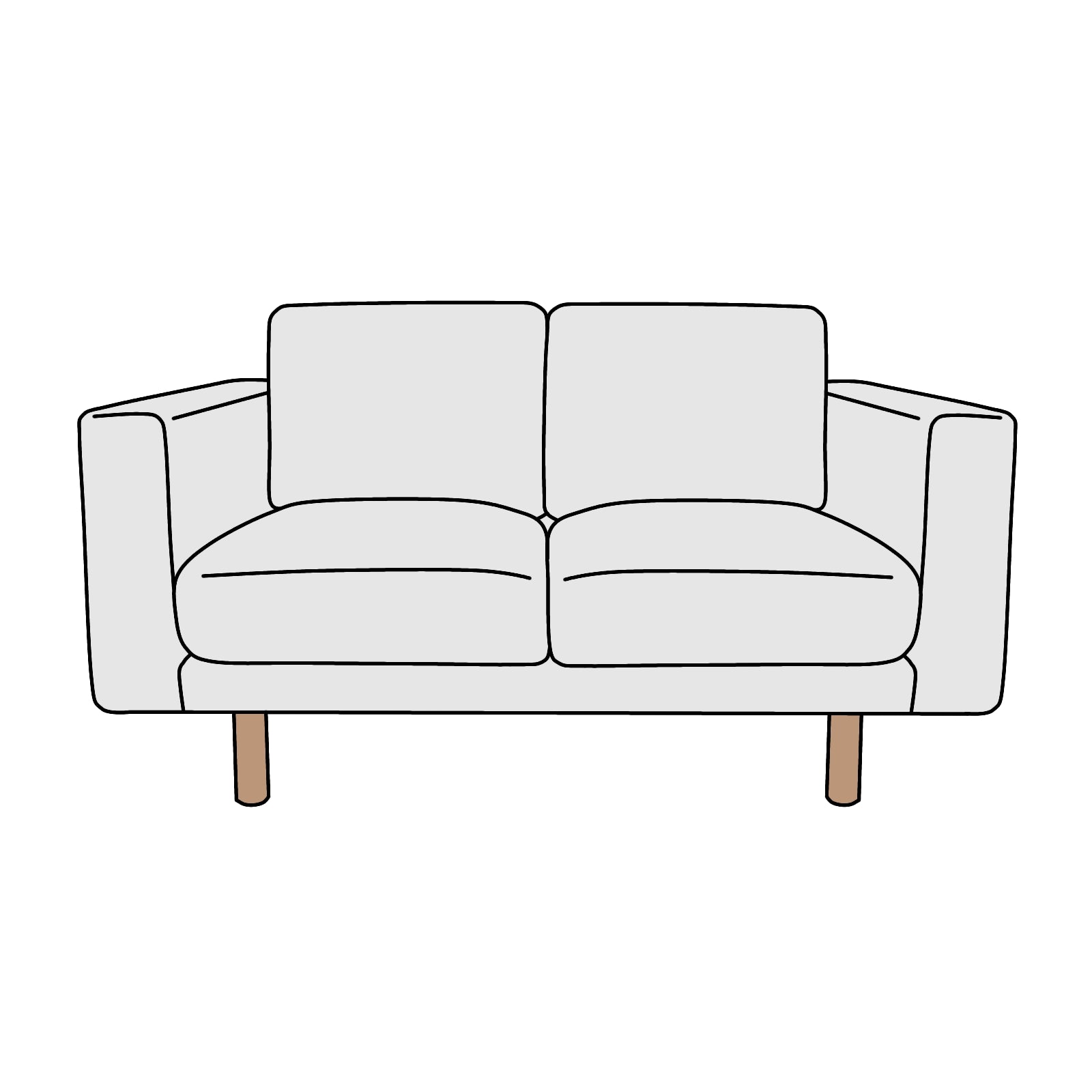 IKEA（イケア）NORSBORG（ノルスボリ）肘付2人掛 横幅約153cm