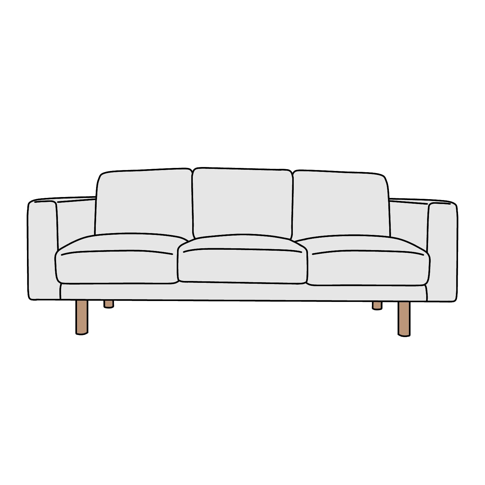 IKEA(イケア)NORSBORG(ノルスボリ)肘付3人掛 横幅約213cm