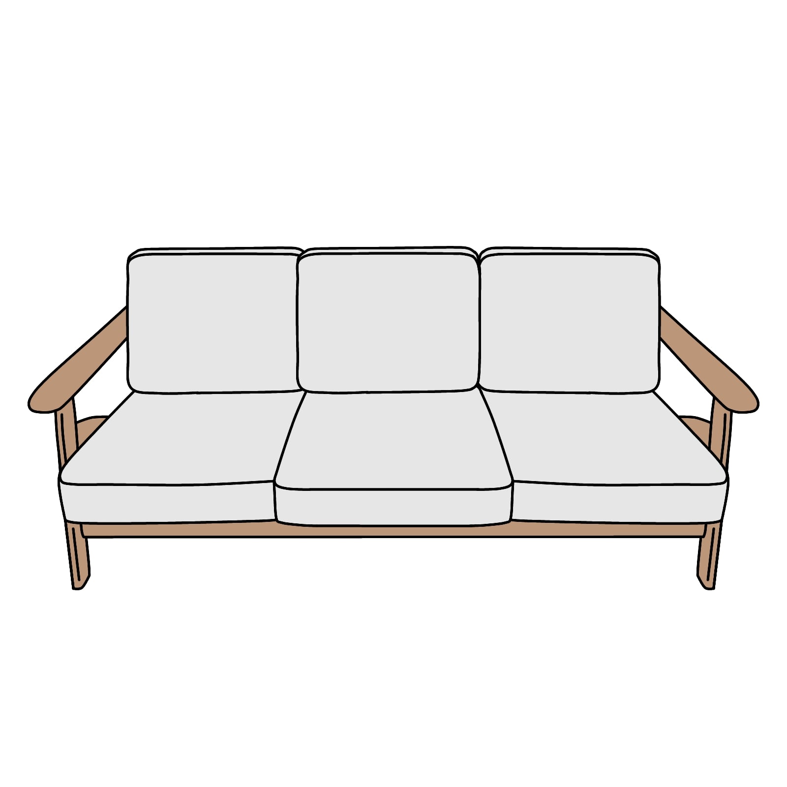 浜本工芸 S-1600 3人掛 横幅約186cm