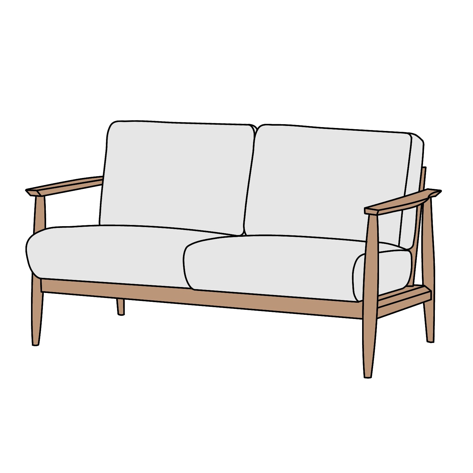 SIEVE(シーヴ)lull(ラル)sofa 2seater 横幅約136.5cm