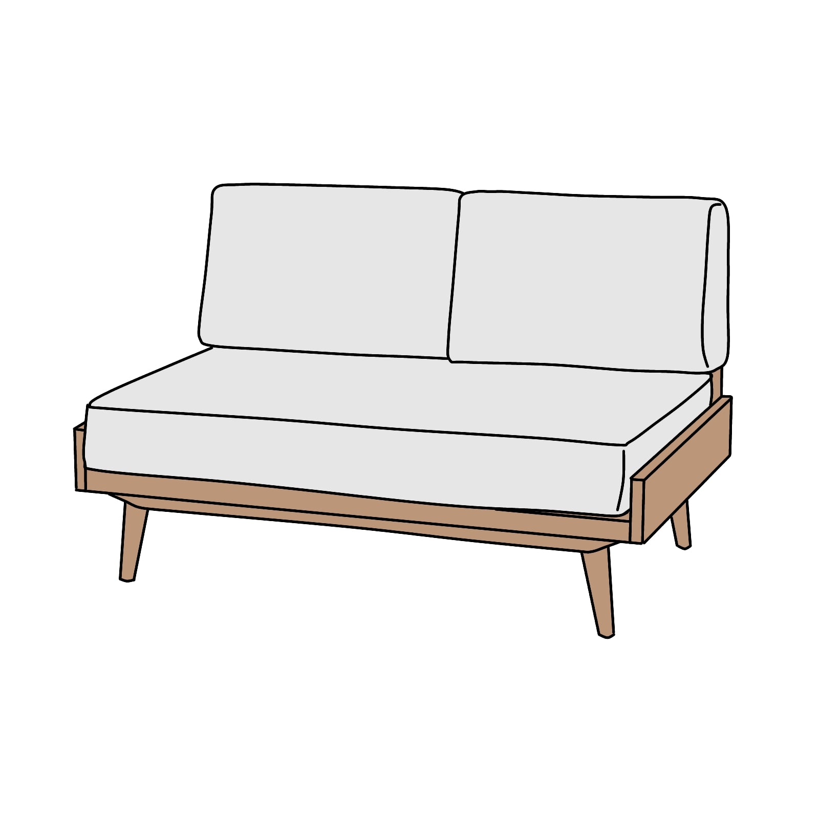 UNICO(ウニコ)ALBERO(アルベロ) カバーリングソファ 2シーター 横幅約124㎝