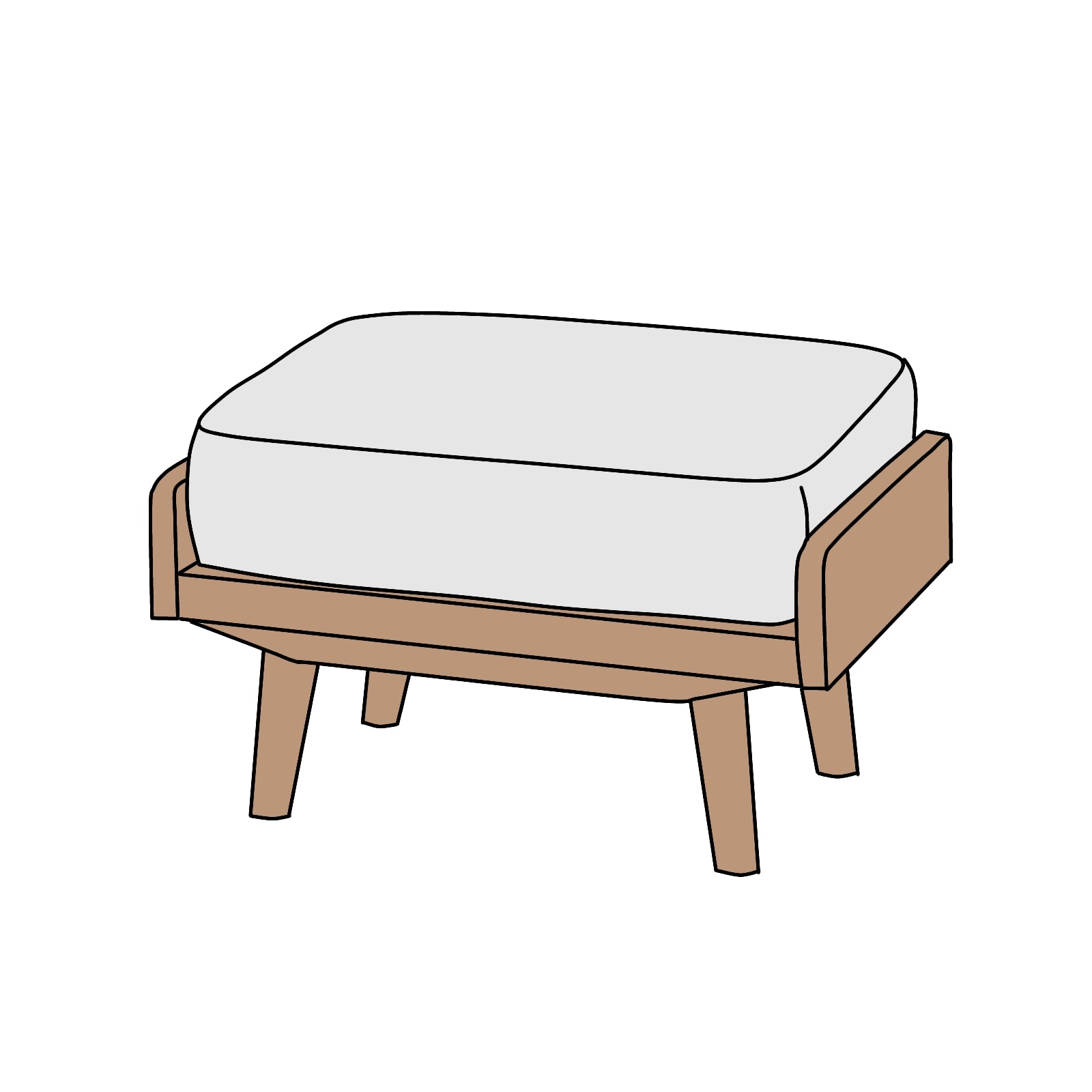 UNICO（ウニコ）ALBERO（アルベロ） カバーリングオットマン 横幅約63㎝ 