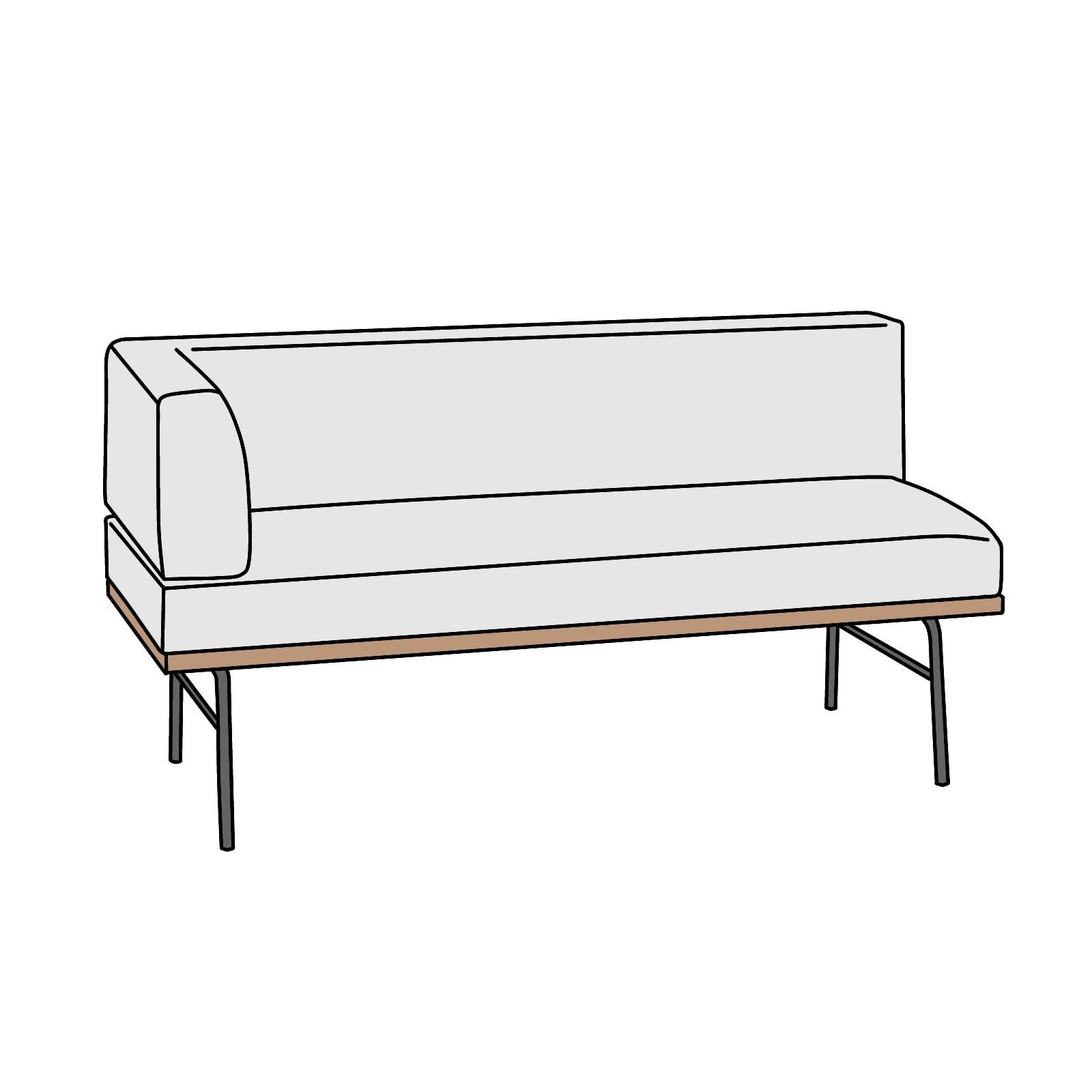 K☆195 ウニコ／unico ベンチアーム ファニート ライトアーム（UNICO  