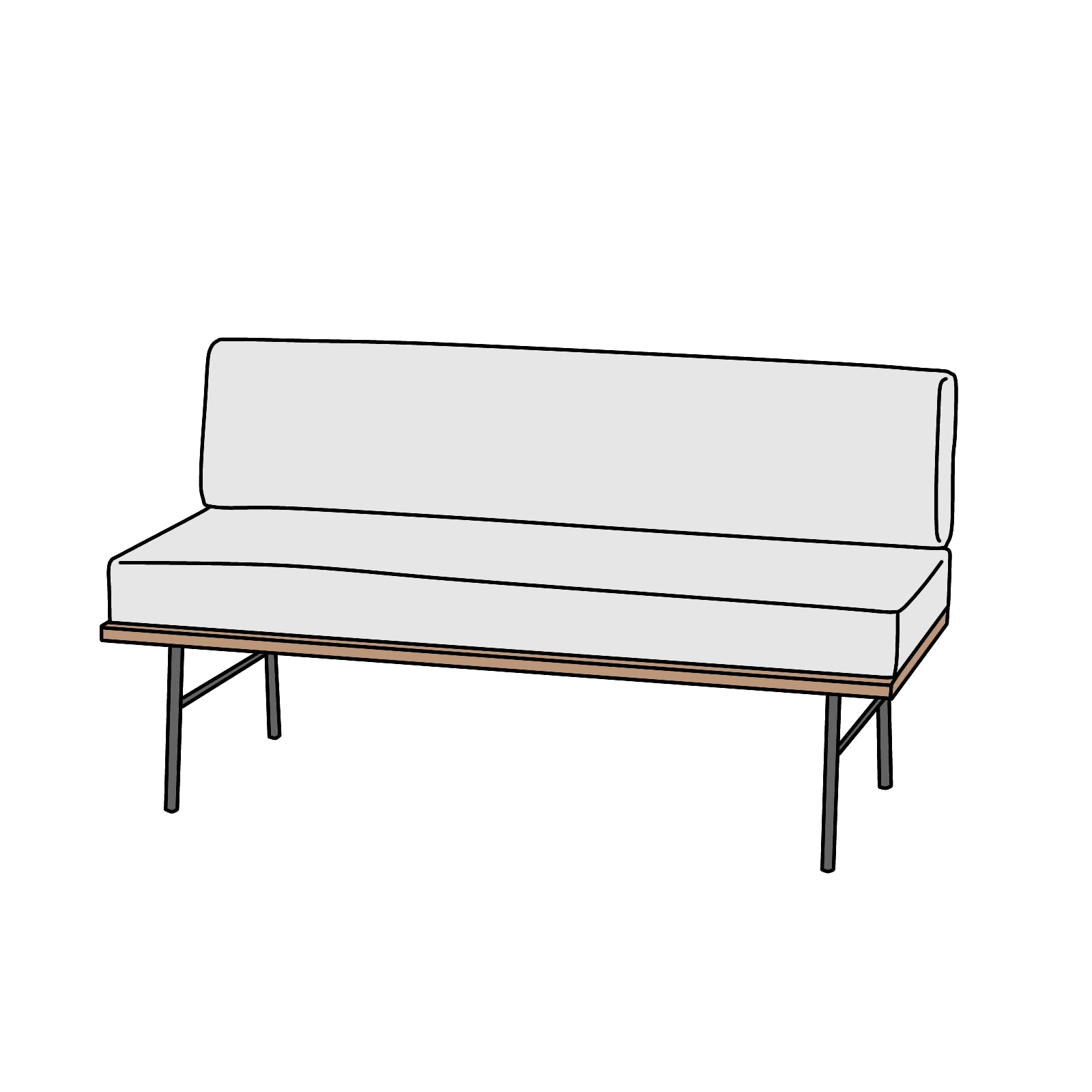 UNICO(ウニコ)FUNEAT(ファニート)ベンチバックレスト 横幅約125cm
