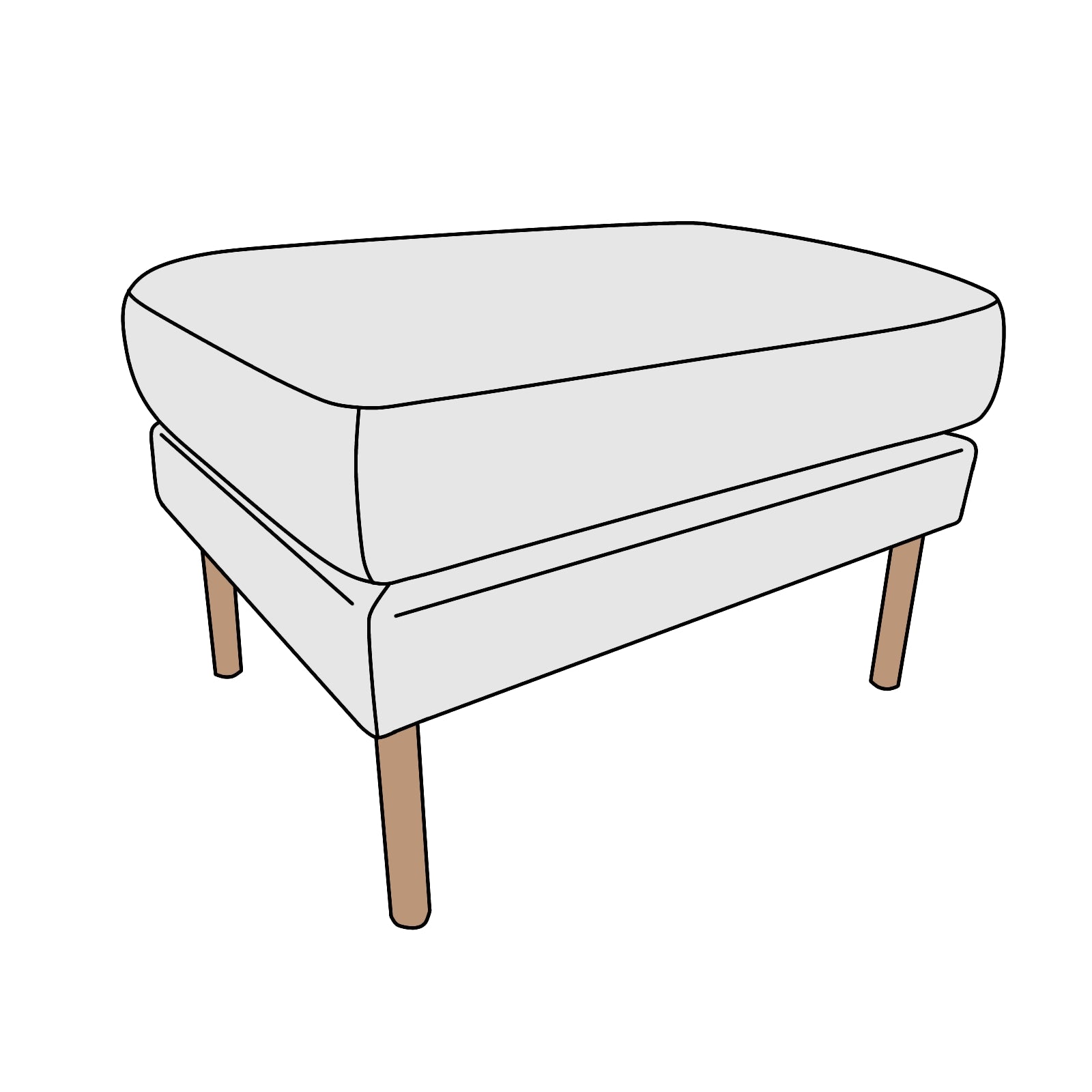 UNICO（ウニコ） HOXTON（ホクストン）オットマン 横幅約59cm