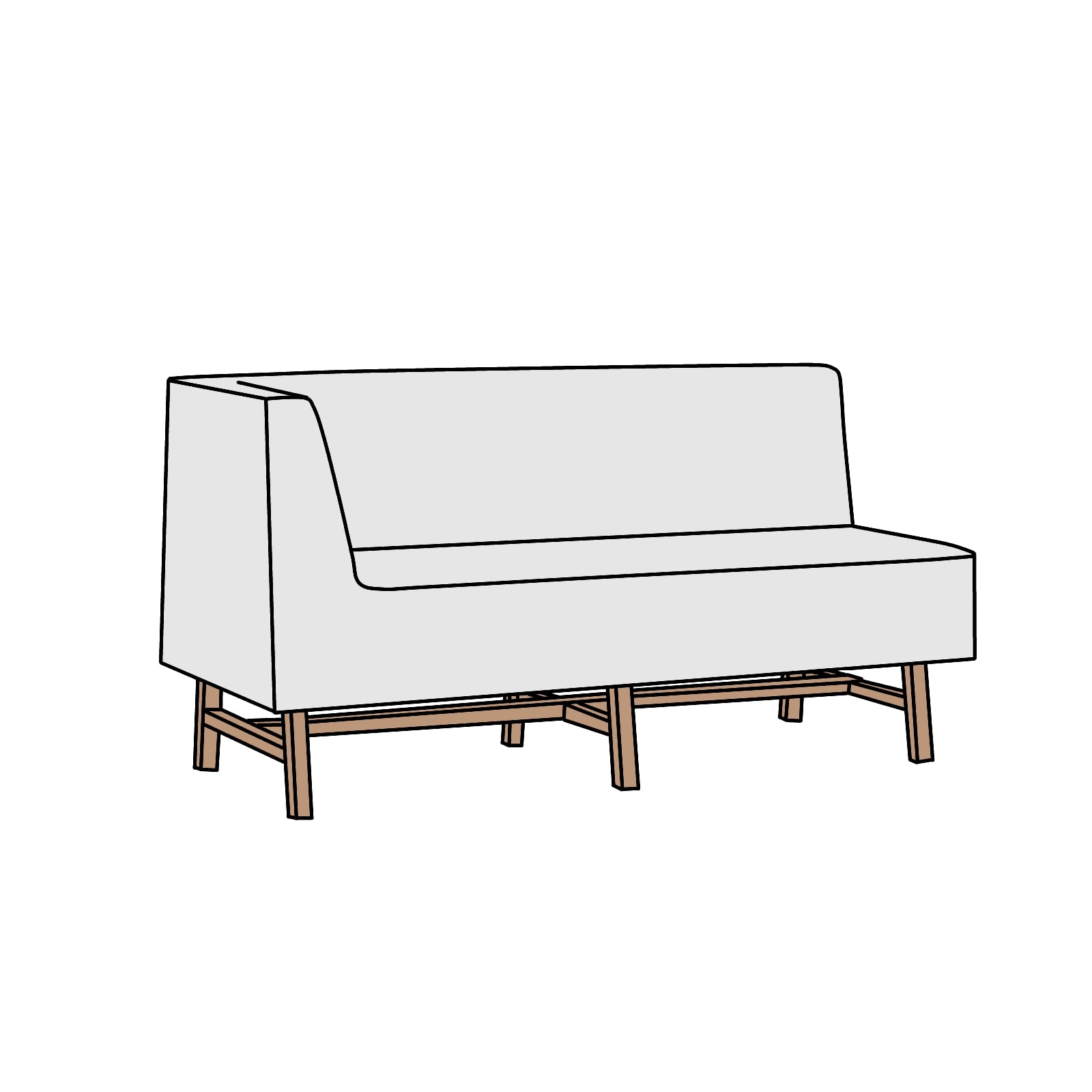 UNICO(ウニコ)MANOA(マノア)ベンチアーム(ライトアーム)横幅約140cm