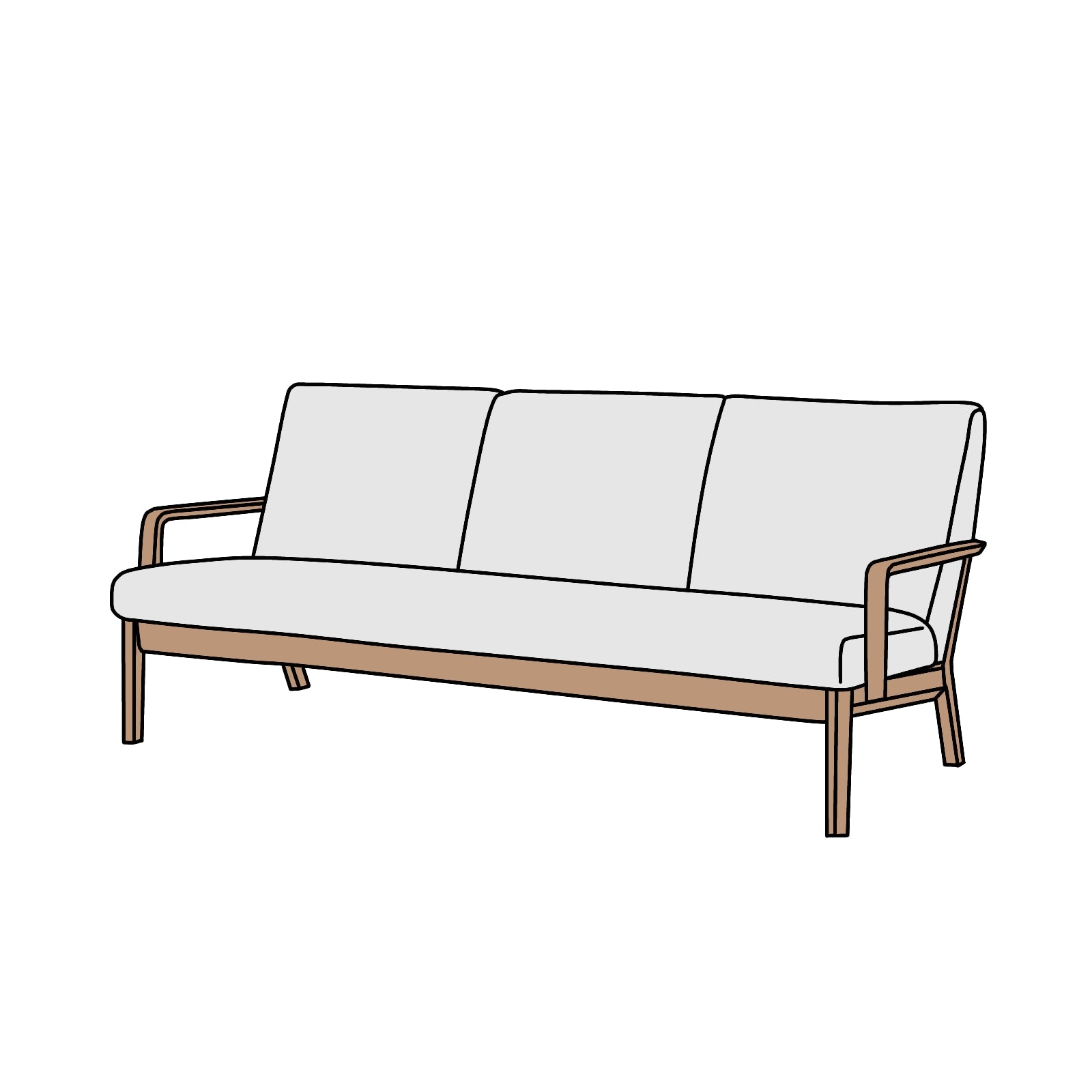 カリモク家具 WU45モデル 長椅子 横幅約188cm