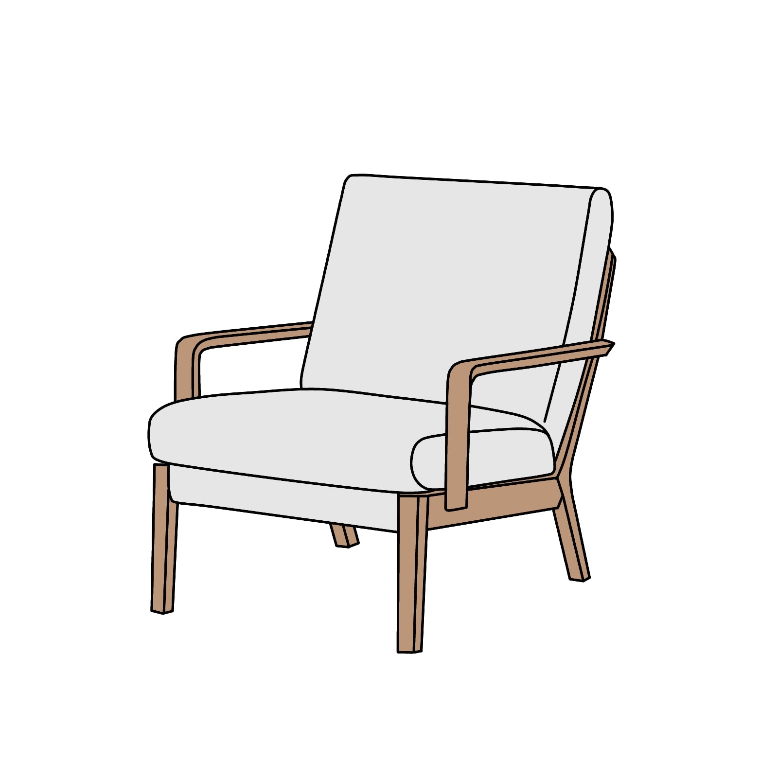カリモク家具 WU45モデル 肘掛椅子 横幅約68cm