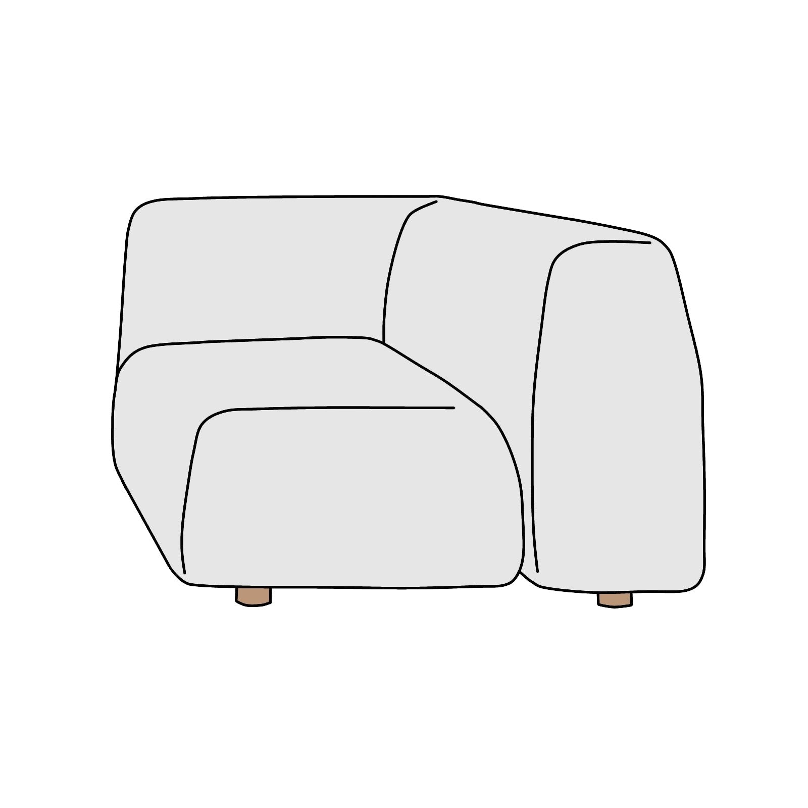 arflex(アルフレックス)CUCCO(クッコ)左アームソファ 横幅約120cm