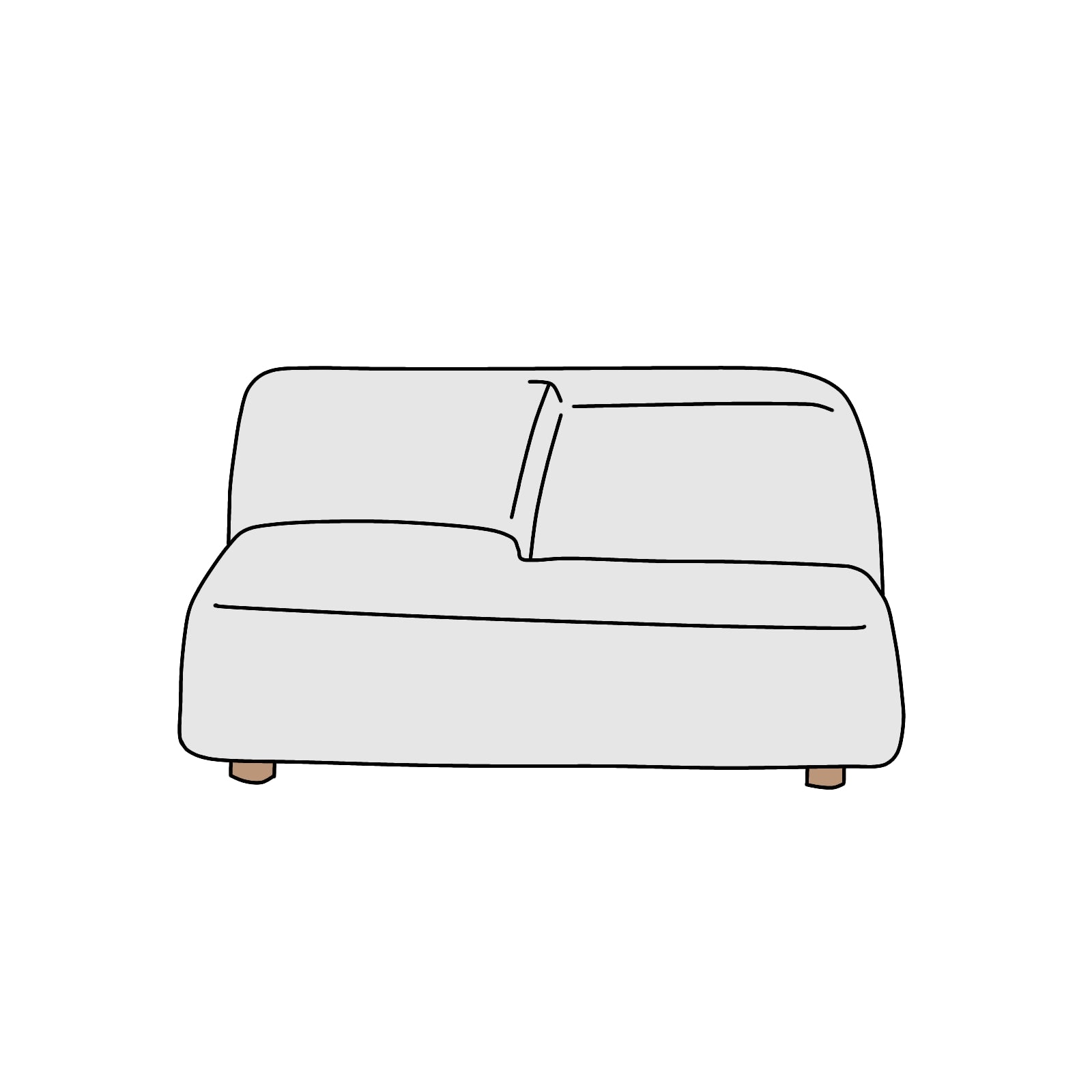 arflex(アルフレックス)CUCCO(クッコ)ディープタイプ 左ワイドアームソファ 横幅約120cm